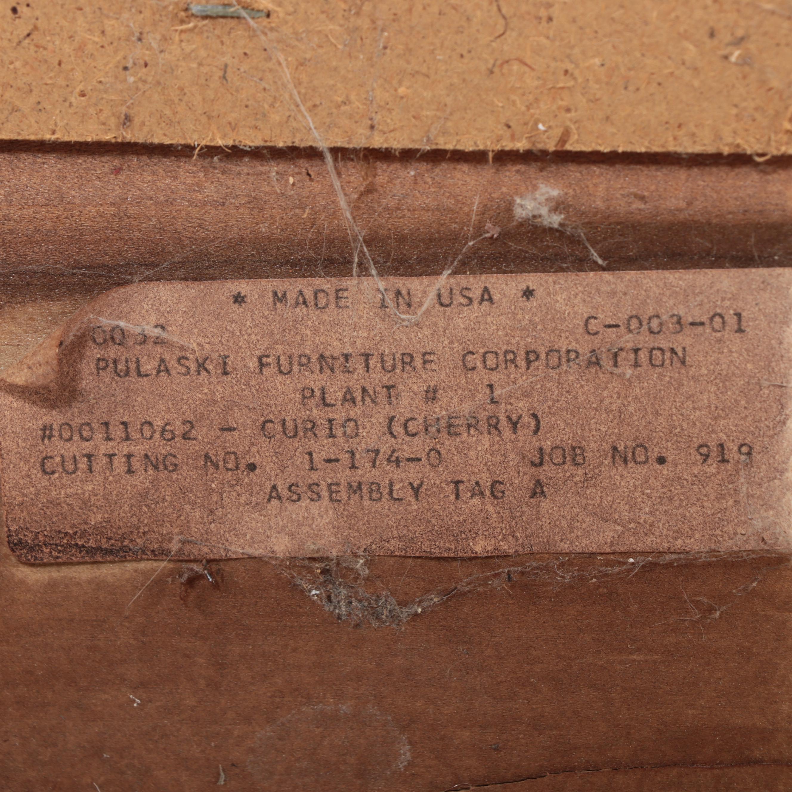 Pulaski Furniture Wood and Glass Lighted Curio Cabinet