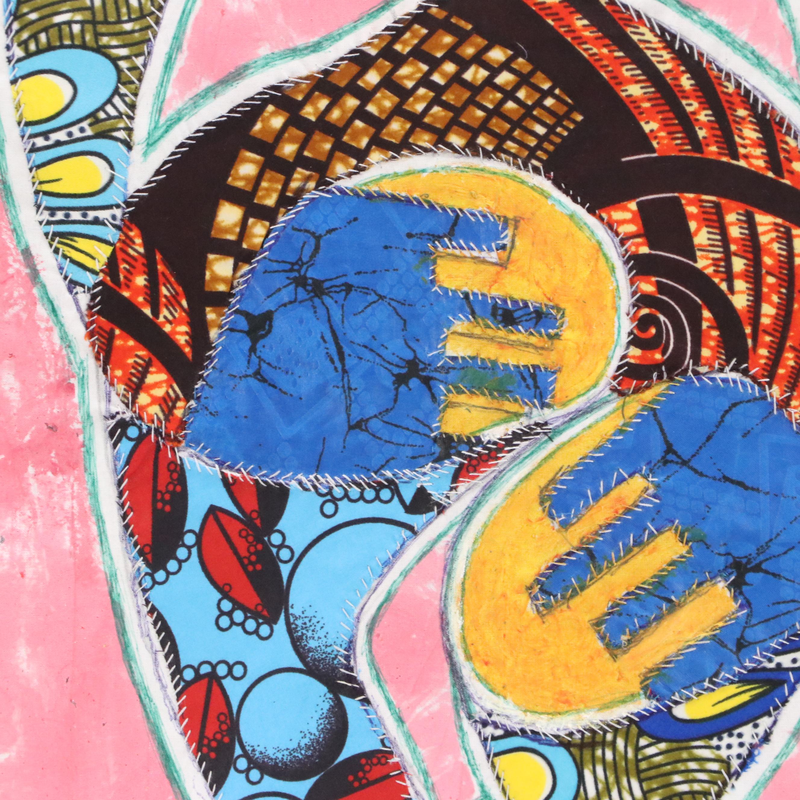 Kayode Buraimoh Stylized Figurative Mixed Media Painting, 2023