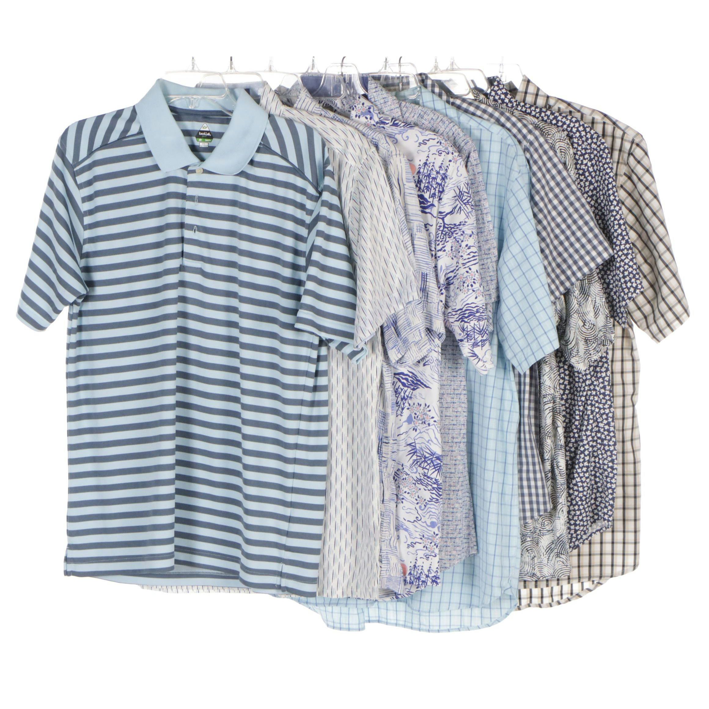 Men's Short Sleeve Shirts Including Alan Flusser and Bollé Golf Polo Shirt