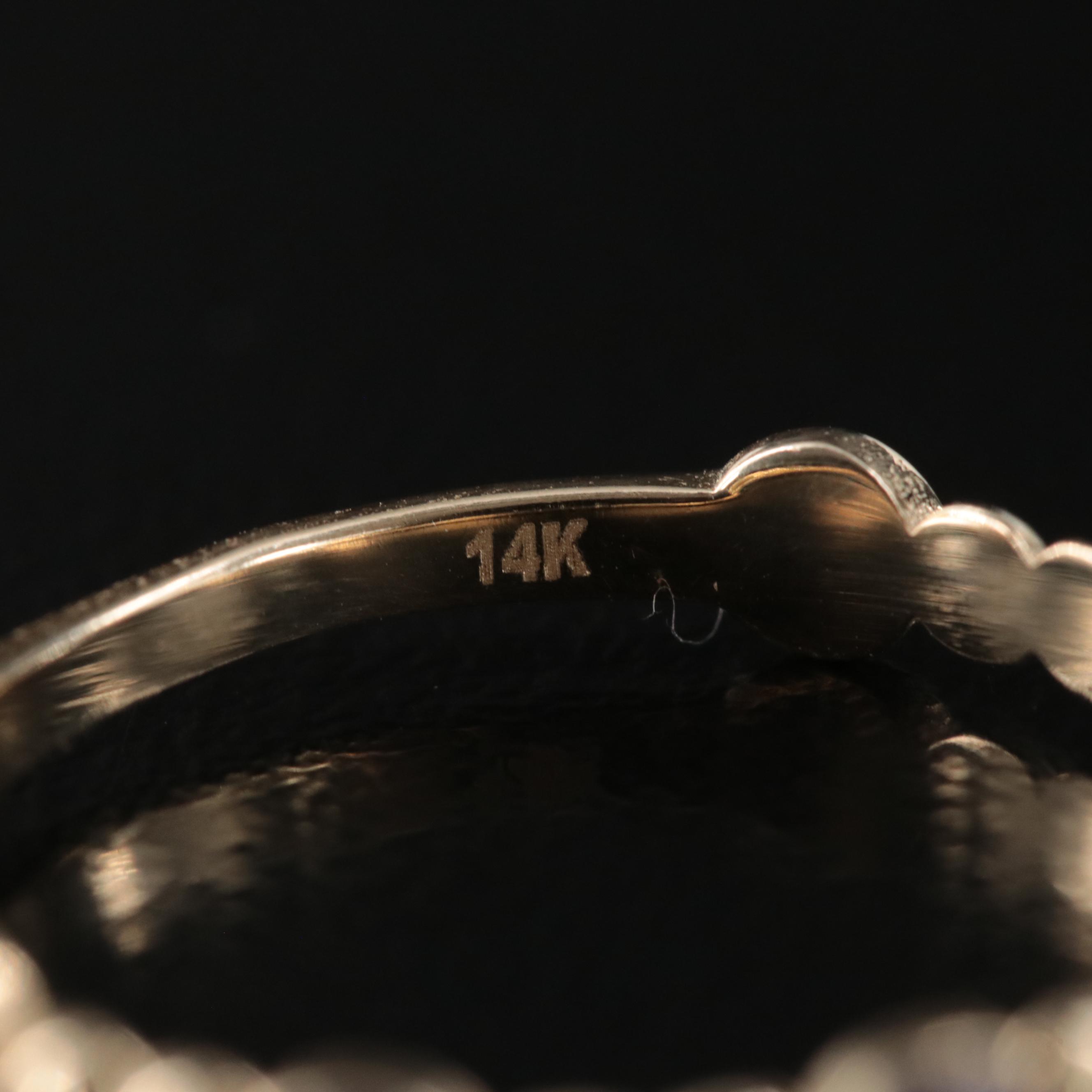 14K Enamel Evil Eye Band