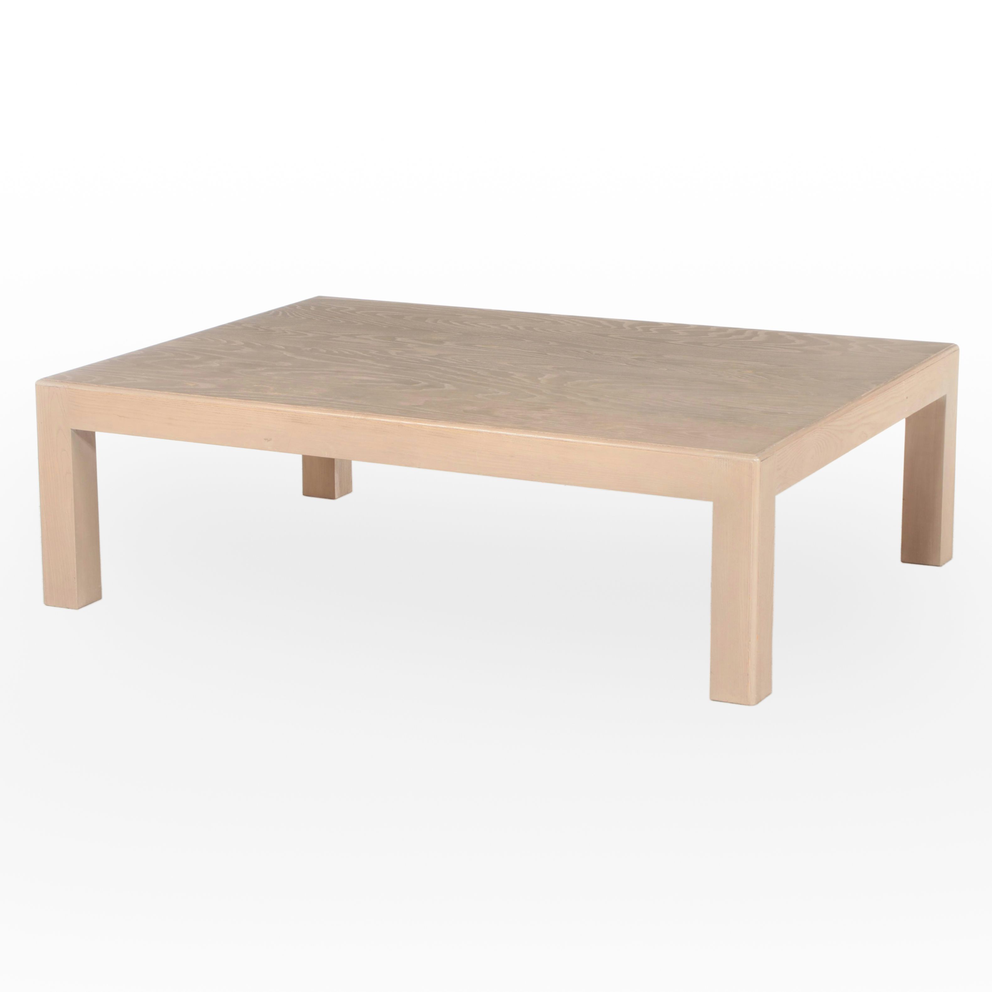 Large Modernist Style Cerused Ash Coffee Table
