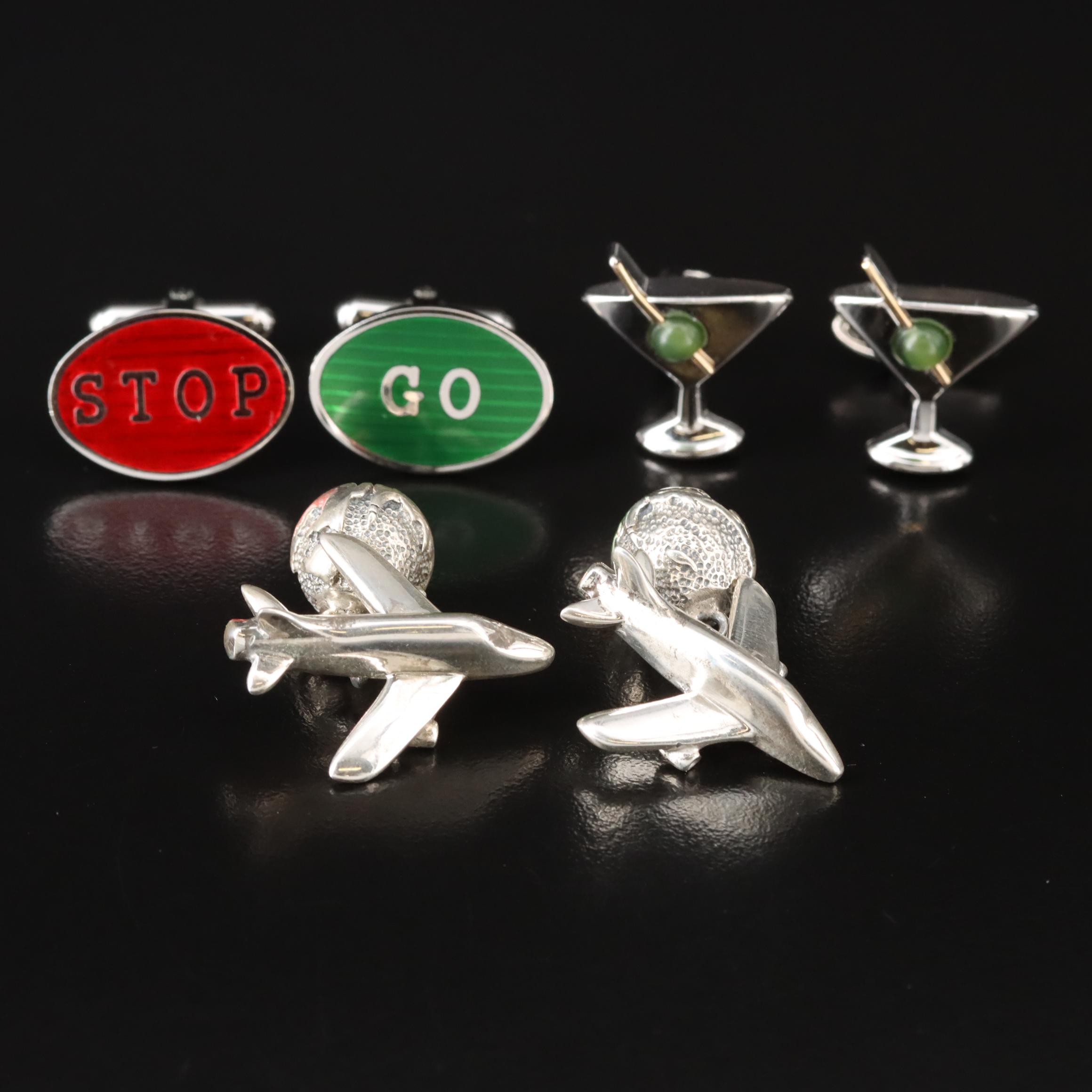 Dolan Bullock, Walter E. Hayward and Mexican Sterling Travel Cufflinks
