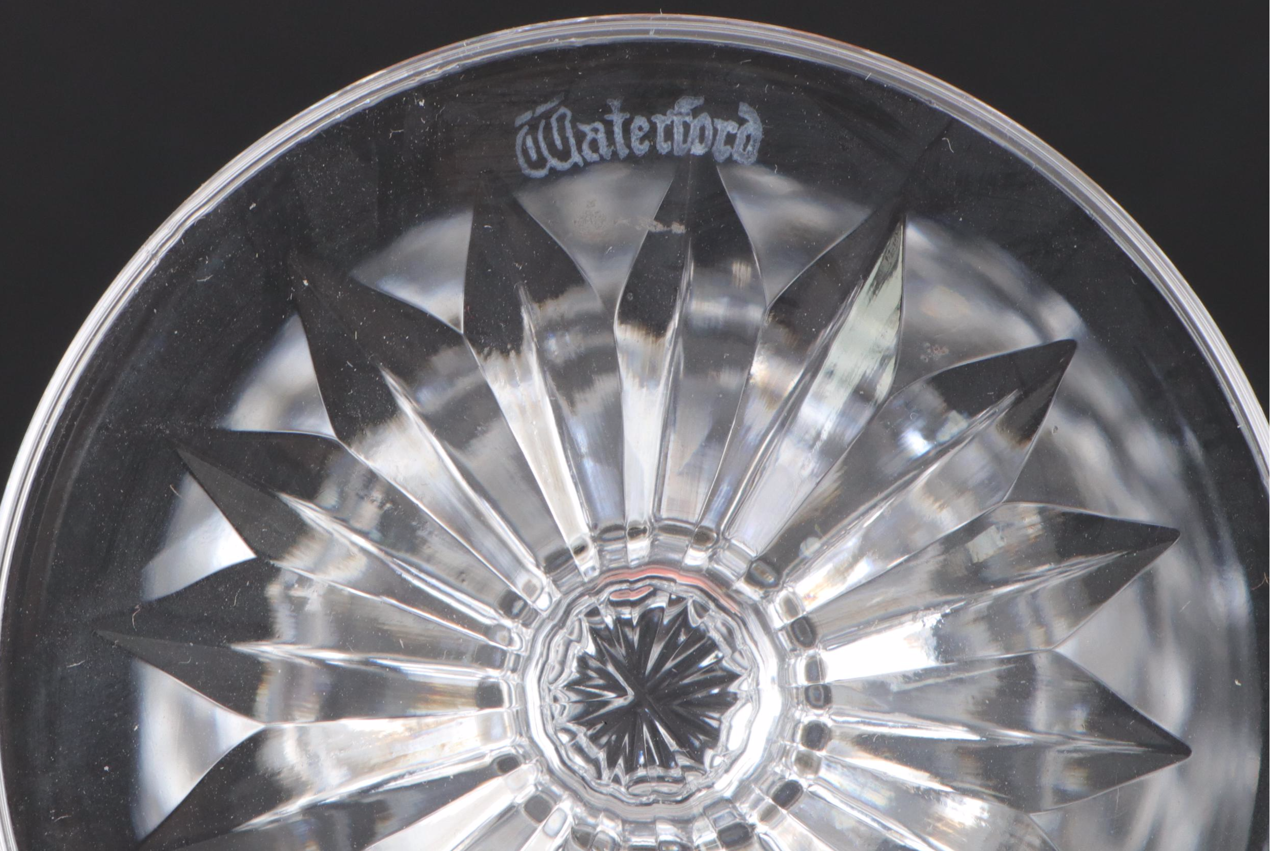 Waterford Crystal "Powerscourt" Claret Wine Glasses, Mid to Late 20th Century