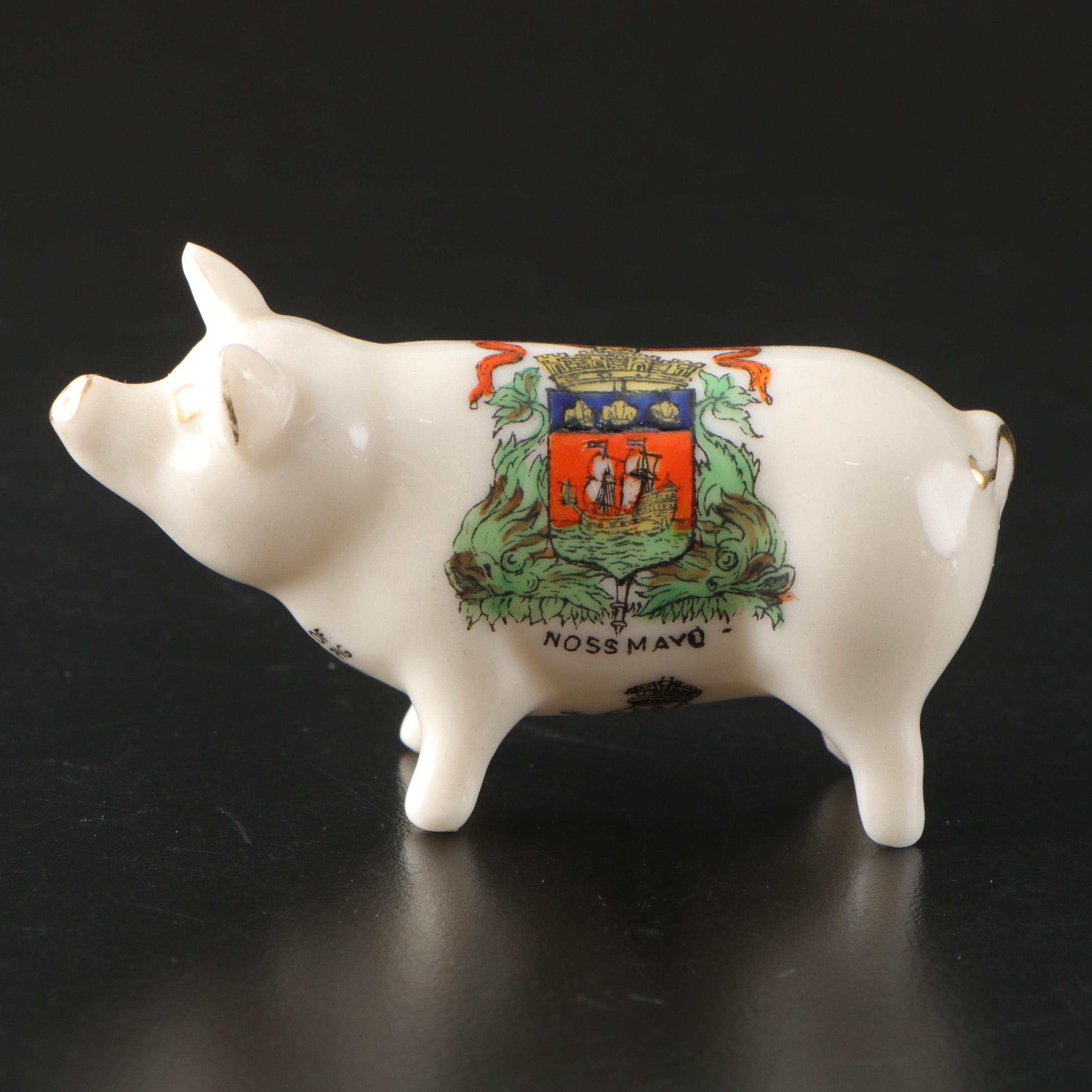 Swarovksi Crystal Pigs with Other Pig Figurines & Monet Enameled Decorative Box
