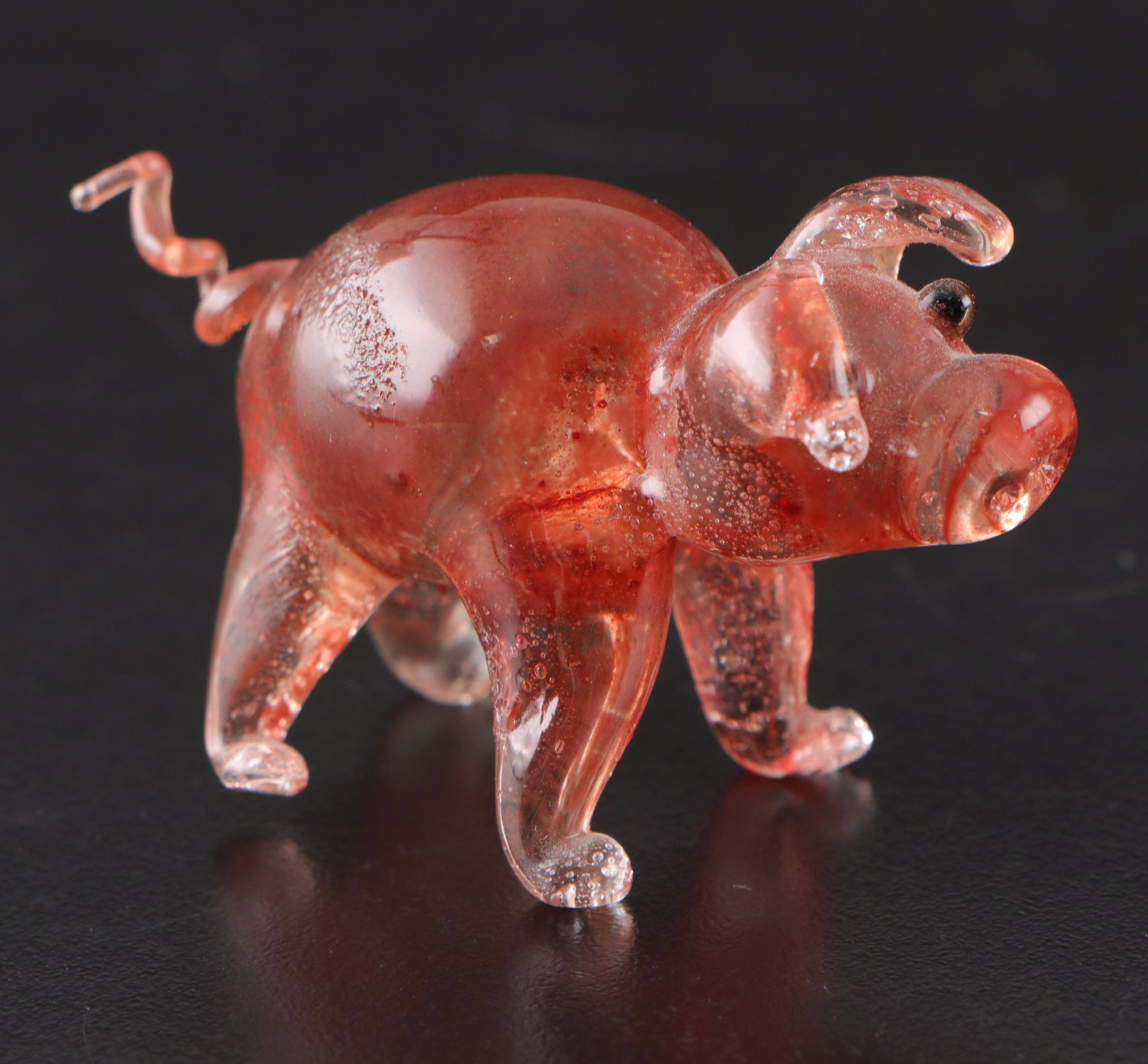 Swarovksi Crystal Pigs with Other Pig Figurines & Monet Enameled Decorative Box