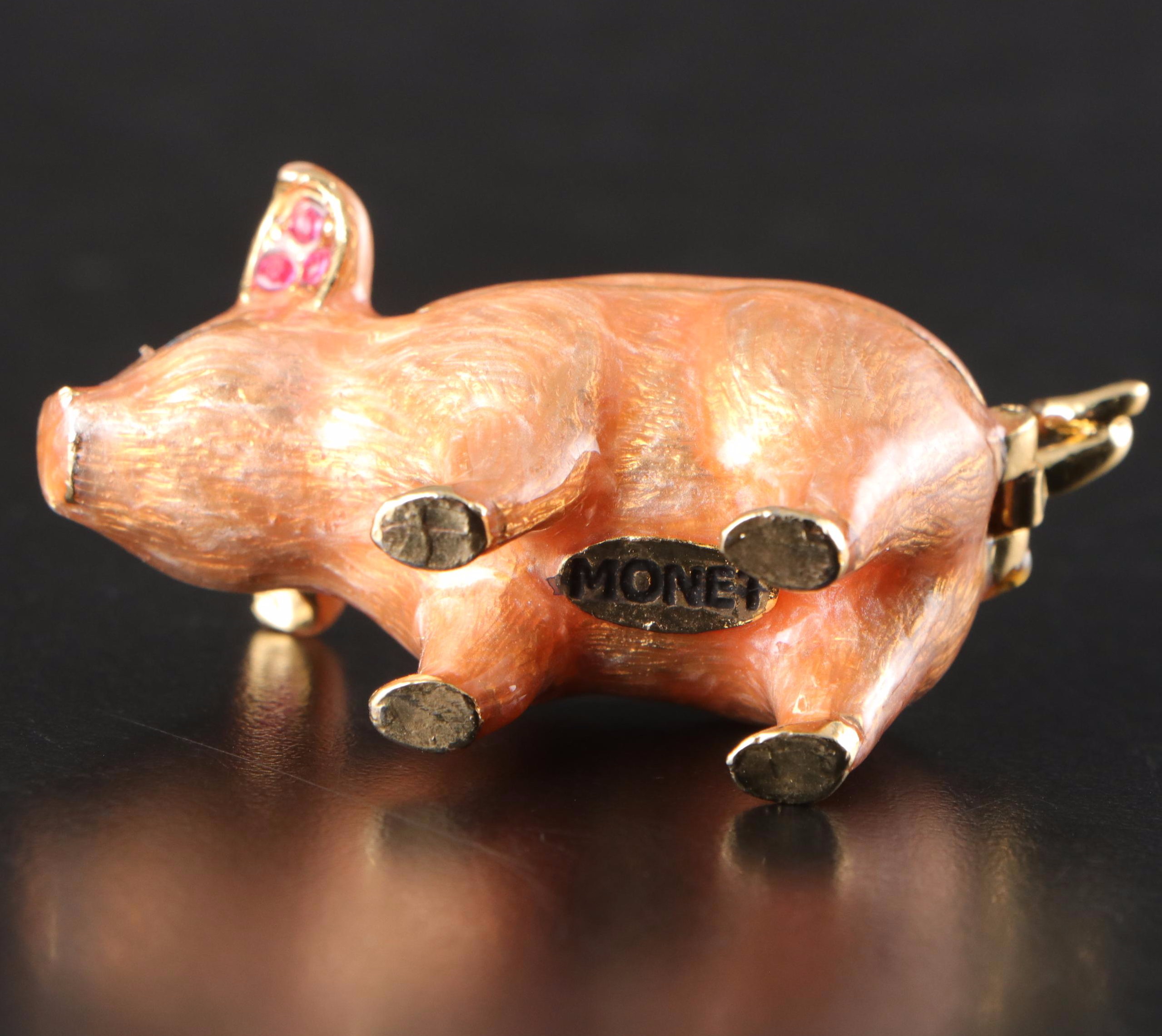 Swarovksi Crystal Pigs with Other Pig Figurines & Monet Enameled Decorative Box
