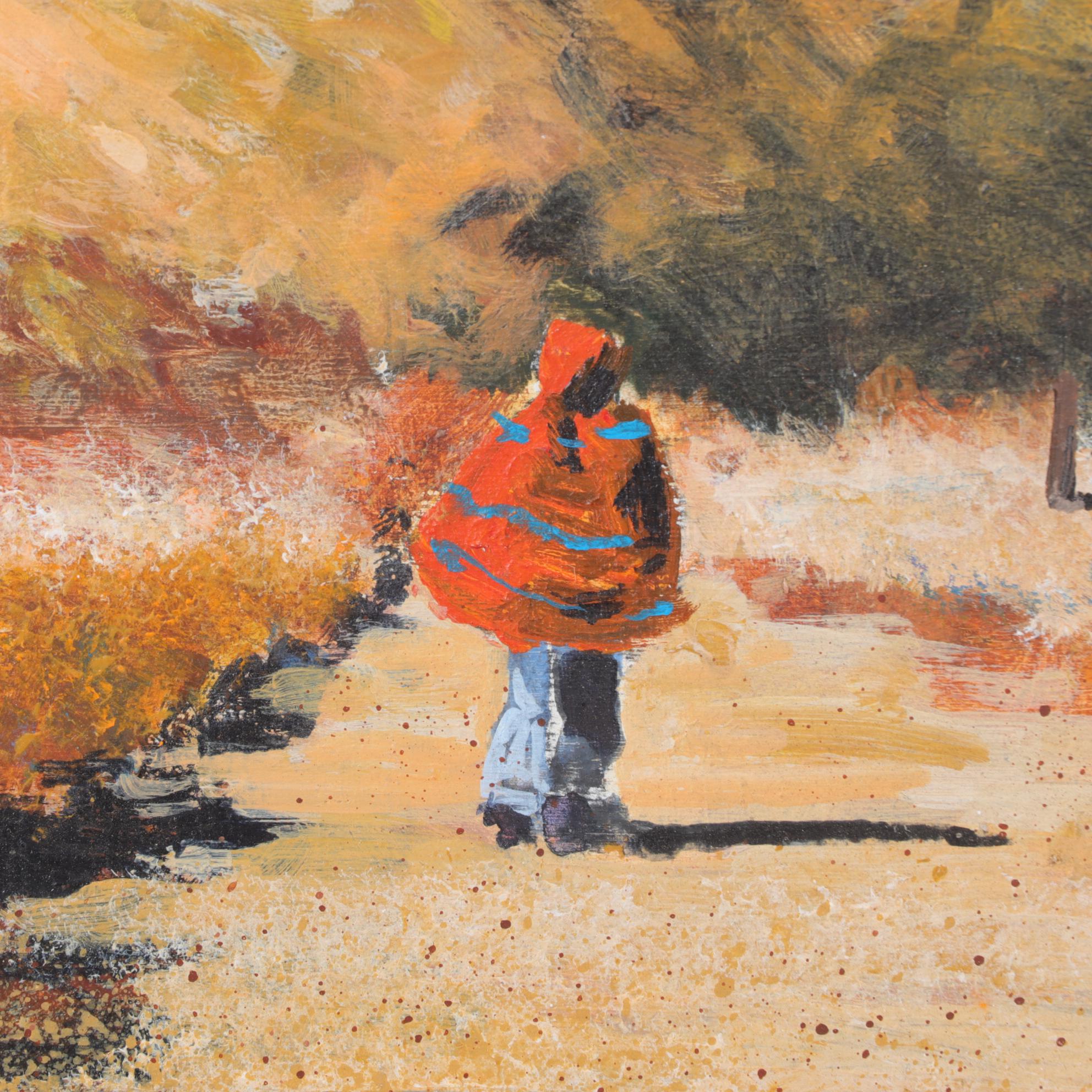 Bob Ragland Pueblo Landscape Oil Painting, 1981