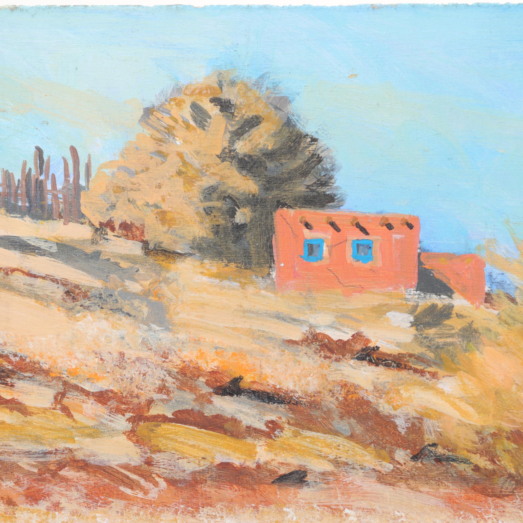 Bob Ragland Pueblo Landscape Oil Painting, 1981