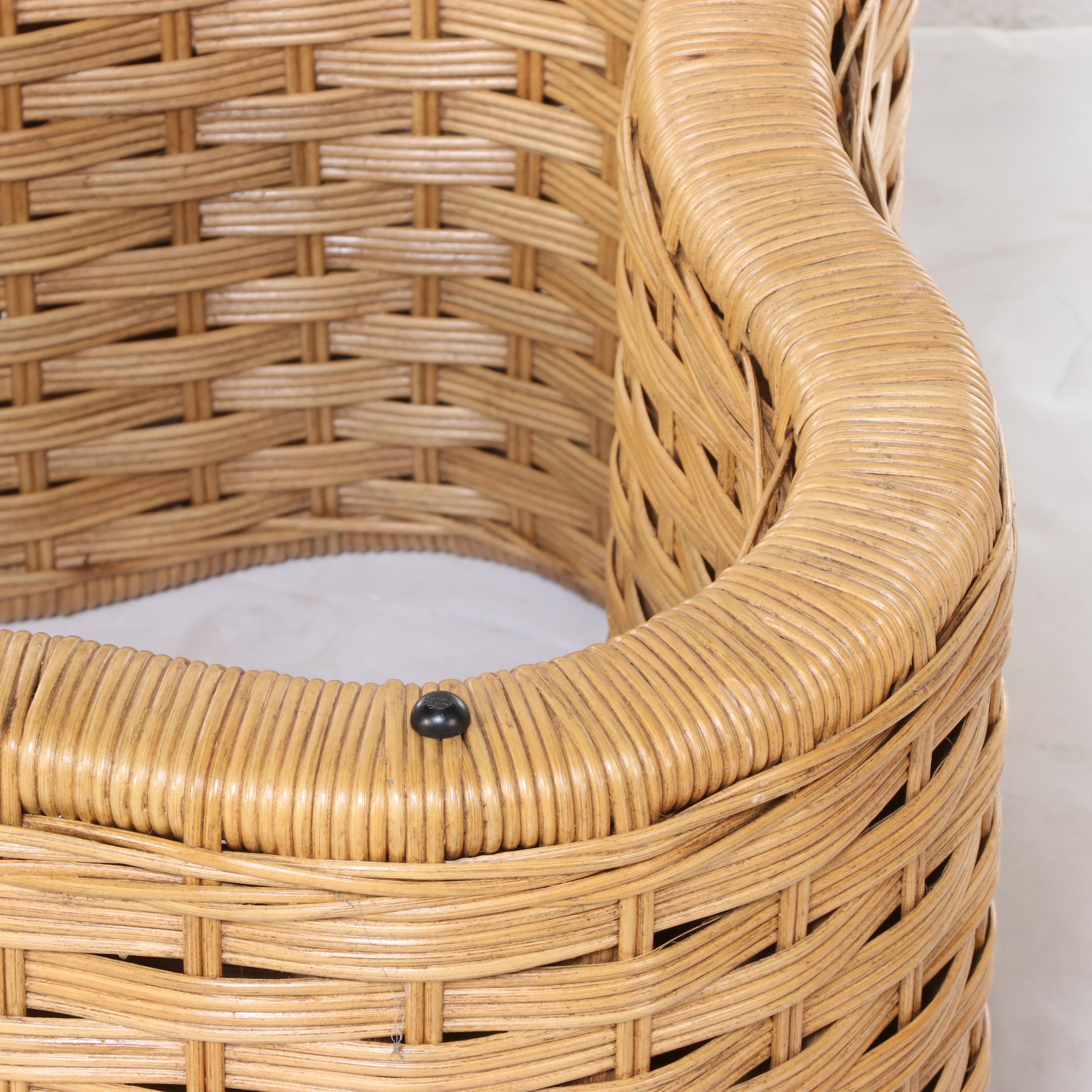 Ficks Reed Wicker, Rattan, and Glass Top Coffee Table