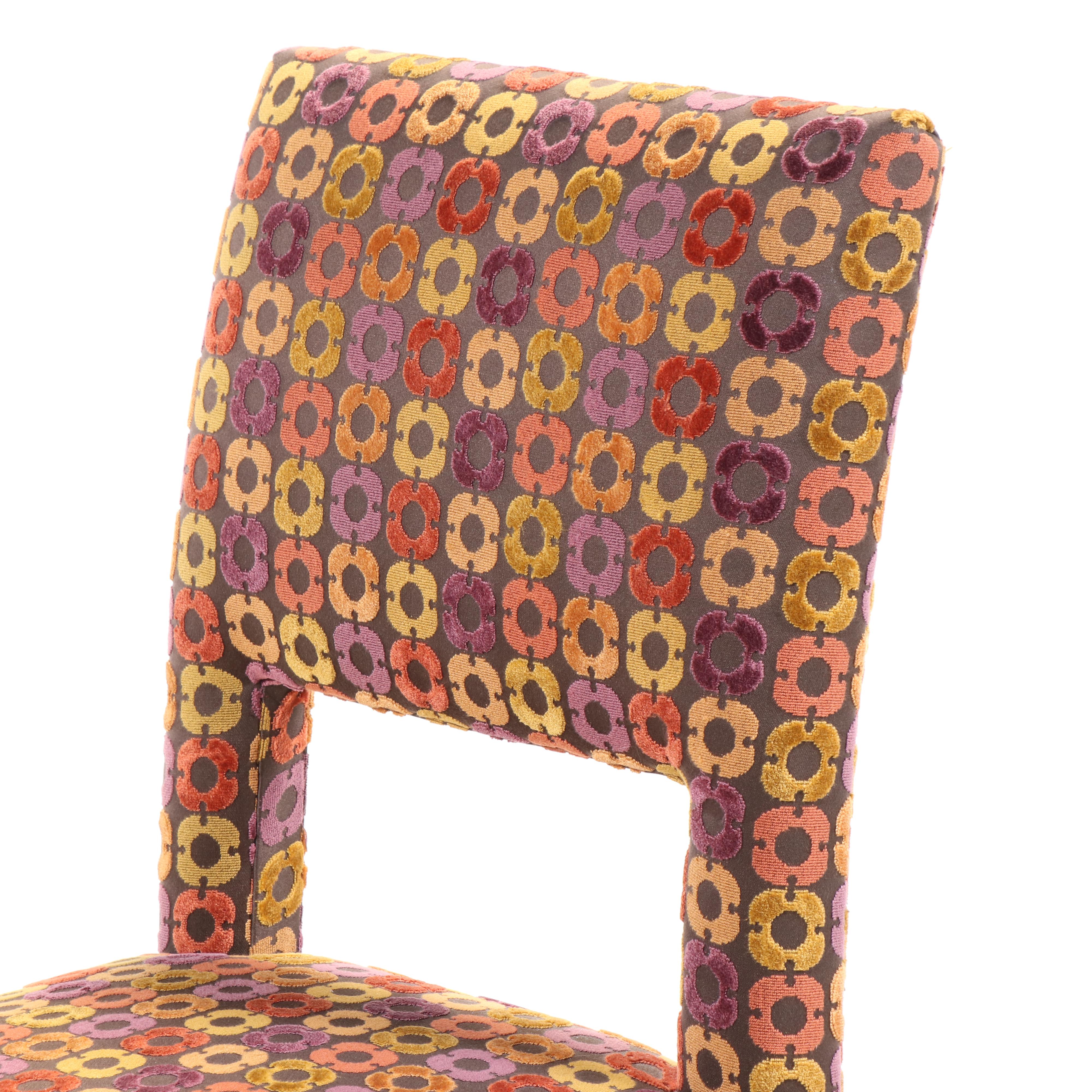 Four Custom-Upholstered Hardwood Dining Chairs, Incl. Westwood Interiors & Swaim