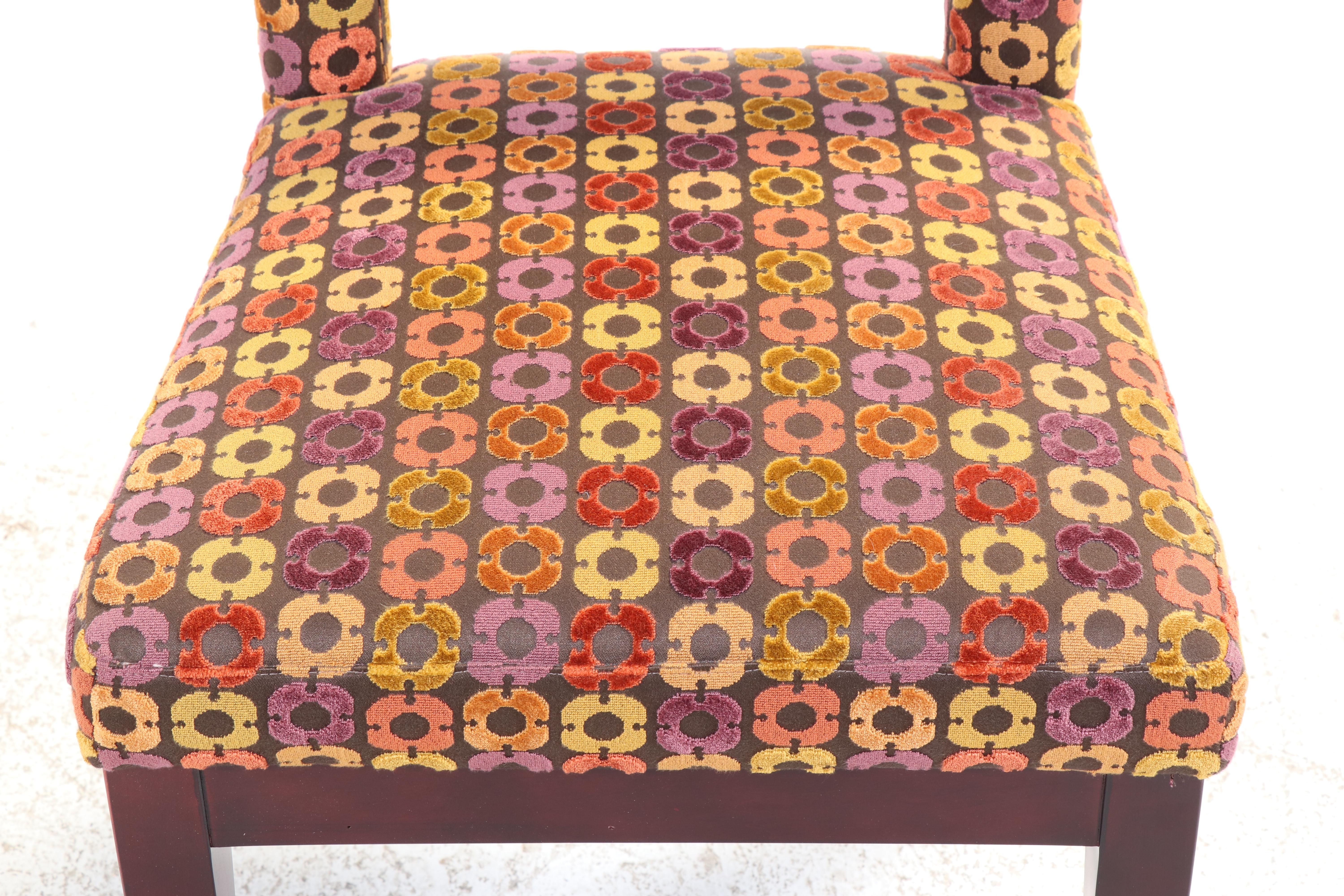 Four Custom-Upholstered Hardwood Dining Chairs, Incl. Westwood Interiors & Swaim