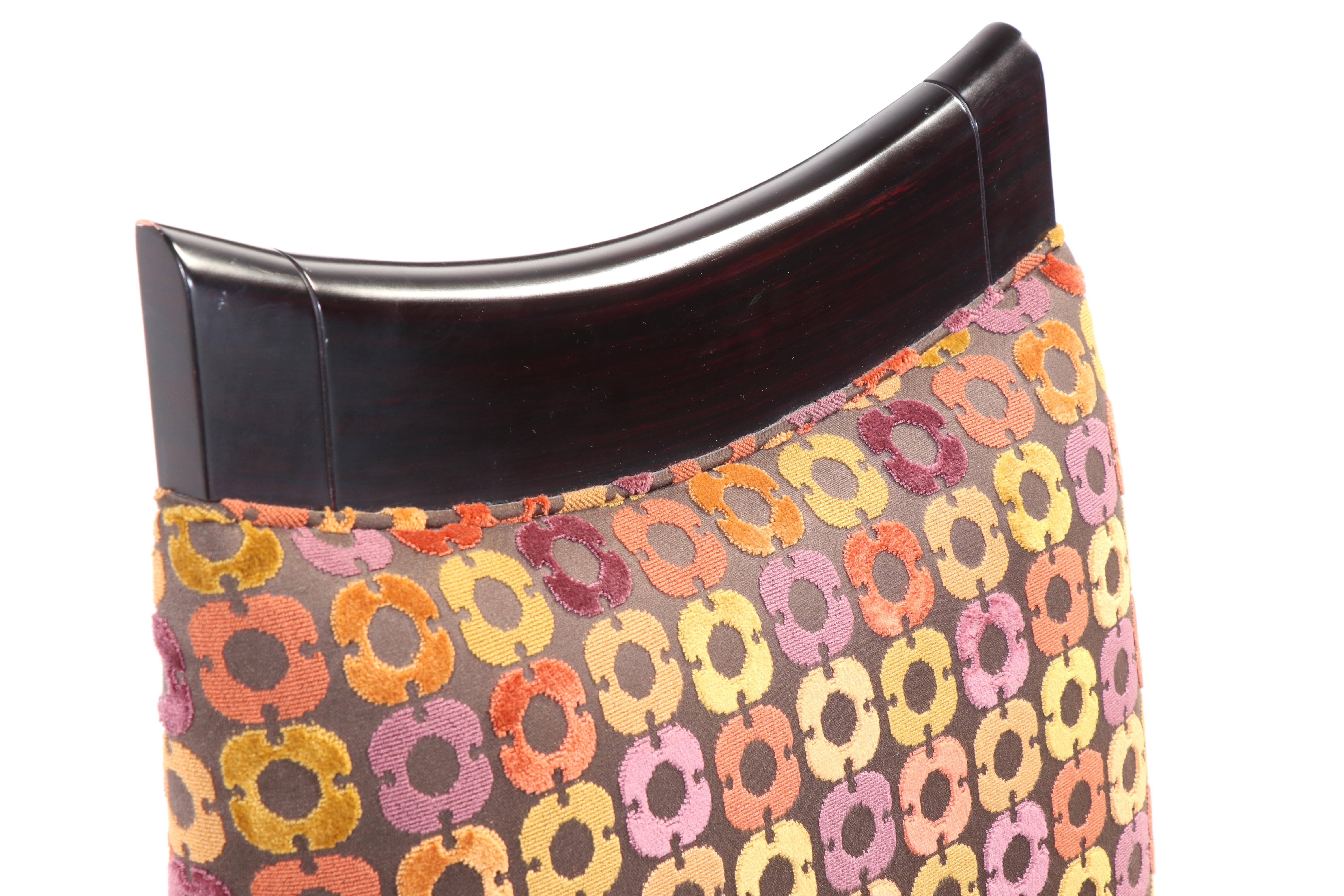 Four Custom-Upholstered Hardwood Dining Chairs, Incl. Westwood Interiors & Swaim