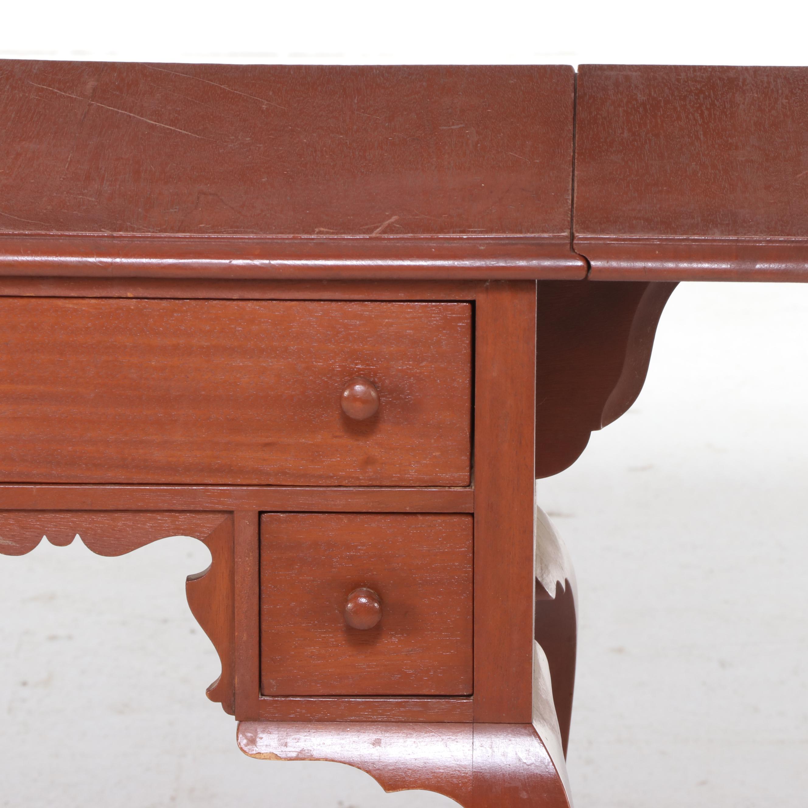 Alms and Doepke Queen Anne Style Cherry Drop Leaf Tea Table, Early 20th Century