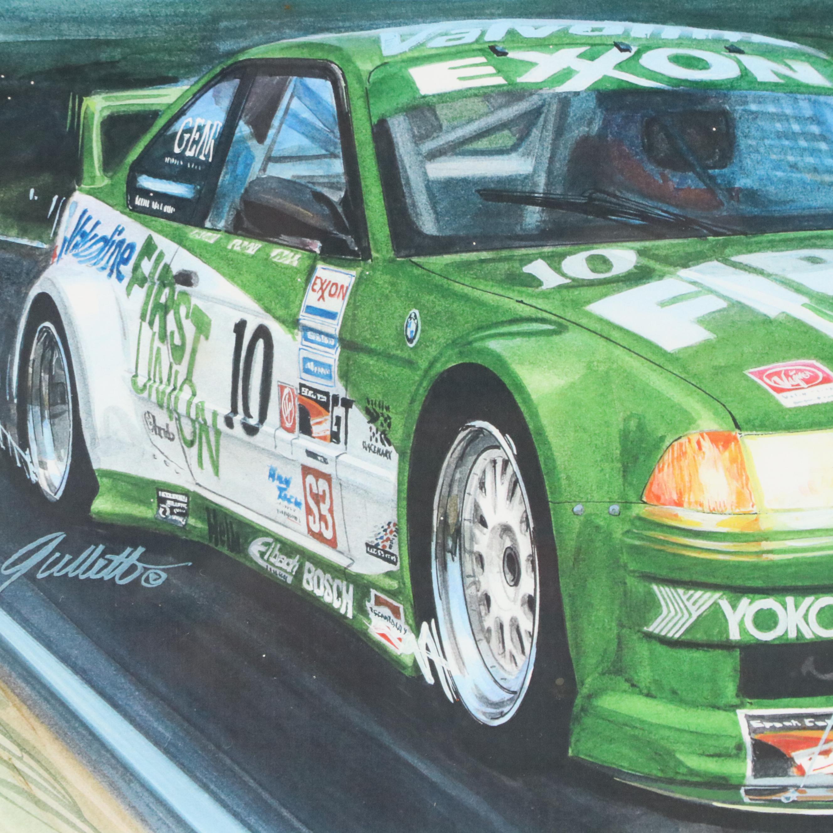 Ed Gullet Digital Prints of Ferrari GTP and BMW GT Race Cars