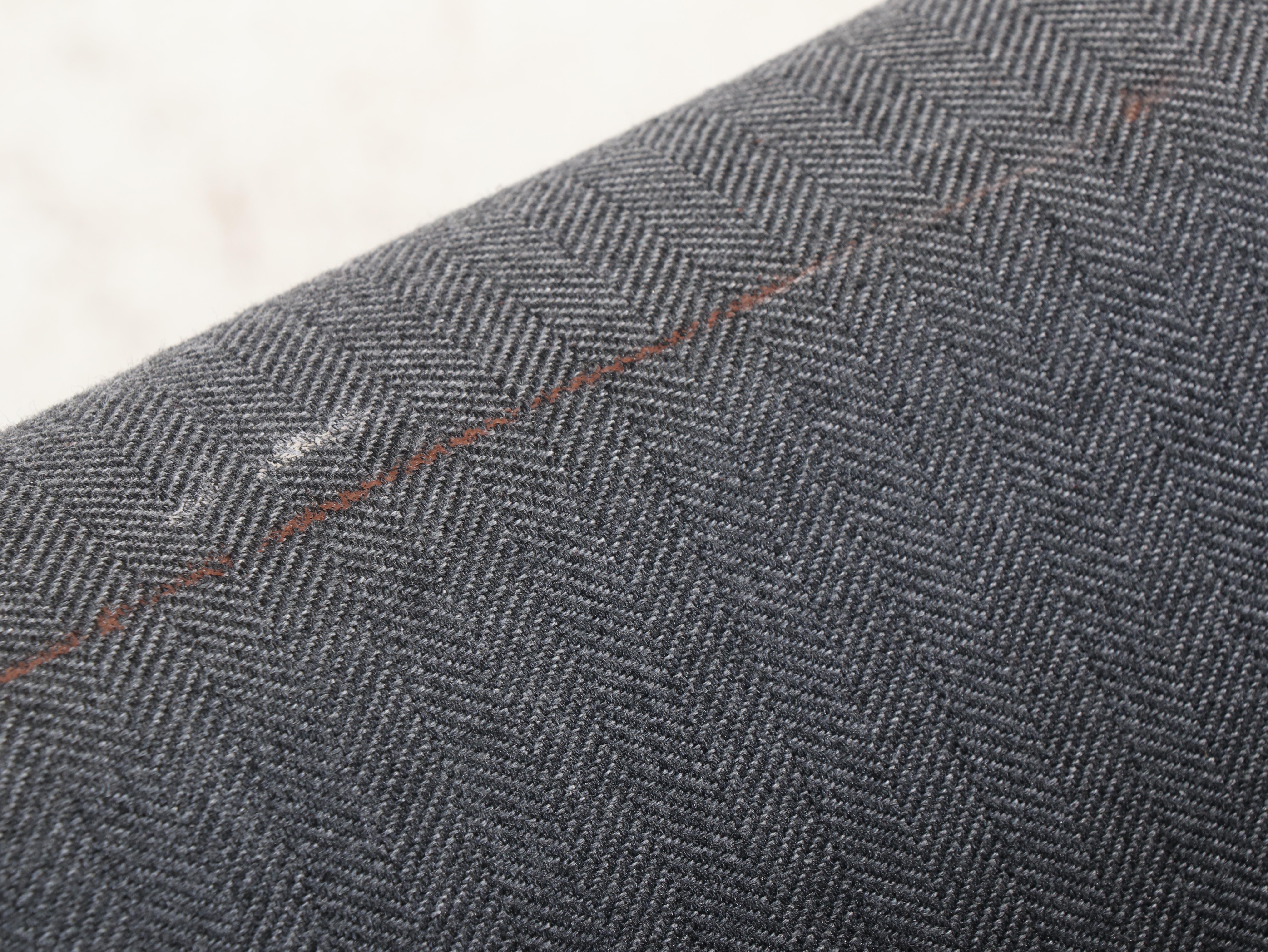 Pottery Barn Gray Fabric Upholstered Sofa with Assorted Throw Pillows