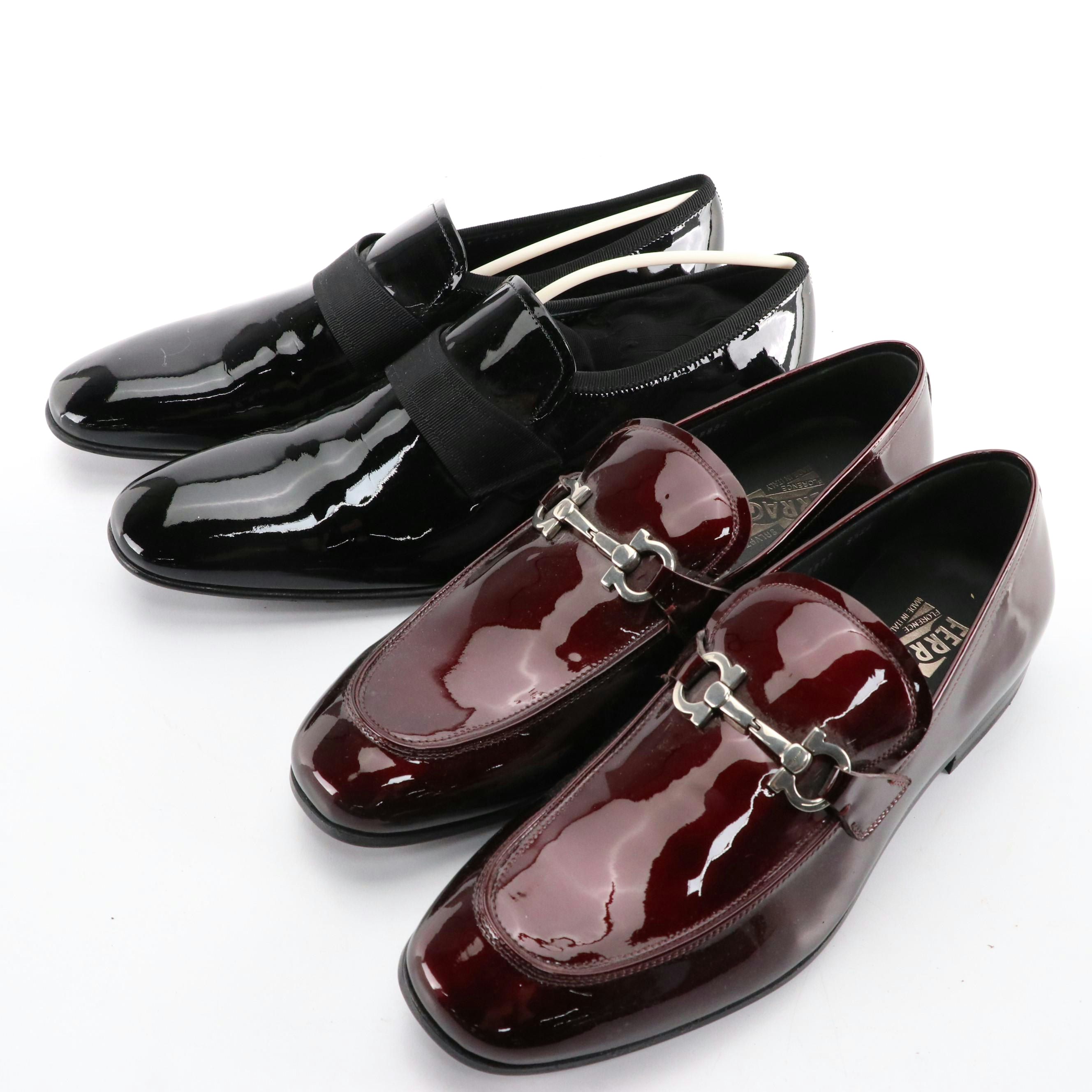 Men's Salvatore Ferragamo Patent Leather Gancini Loafers and Formal Dress Shoes