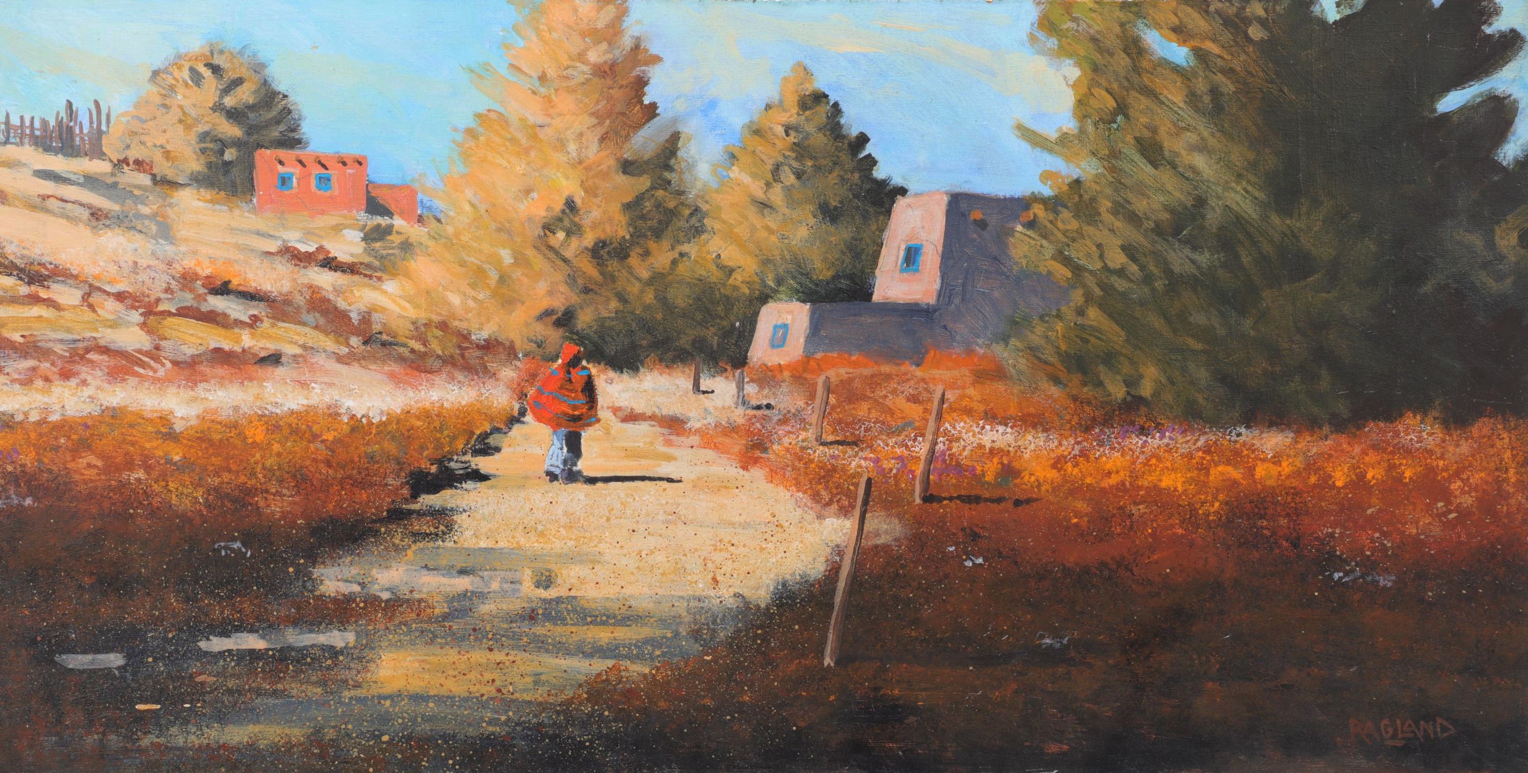 Bob Ragland Pueblo Landscape Oil Painting, 1981