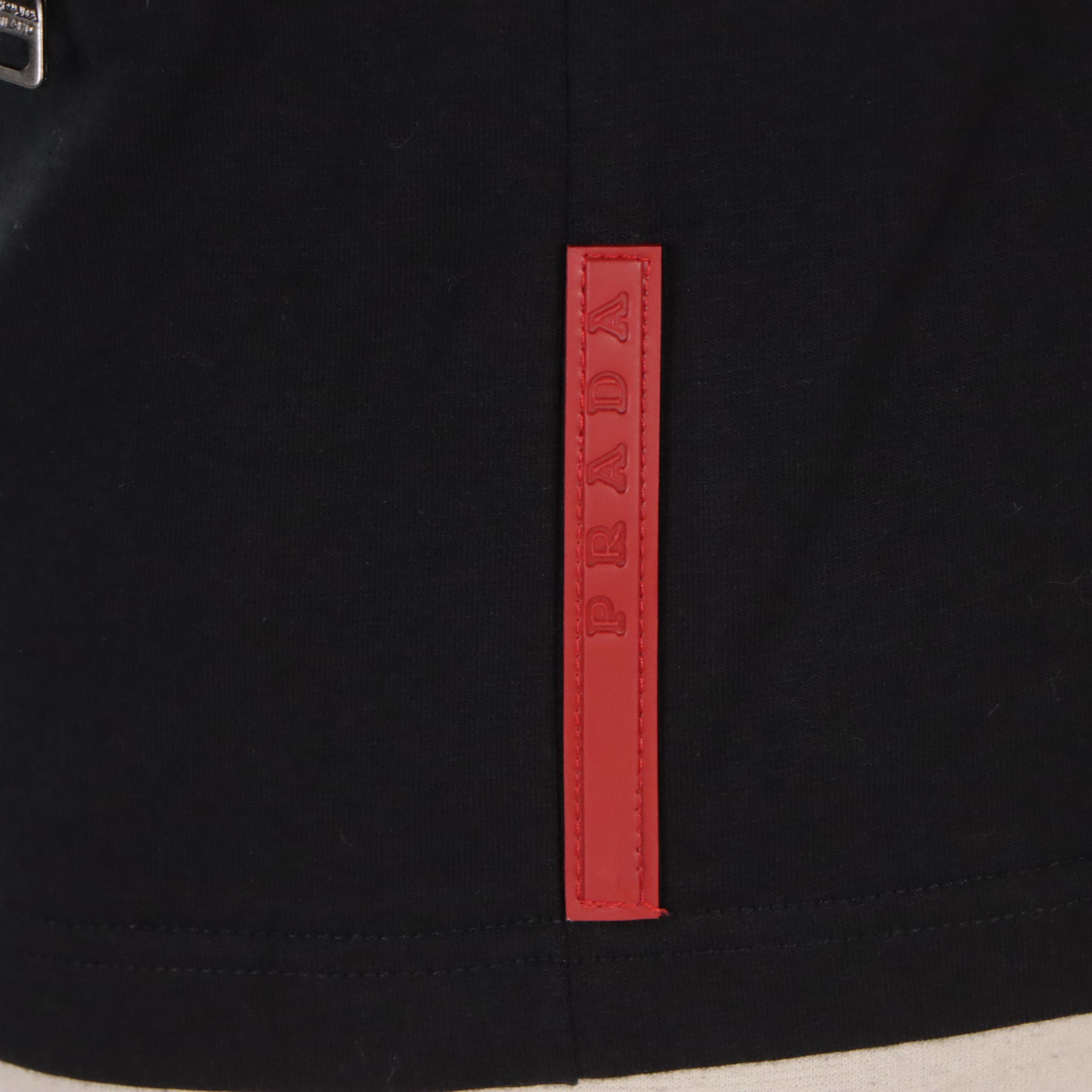 Prada Tank Top with Back Zippered Pocket Accent in Black Cotton and Elastic