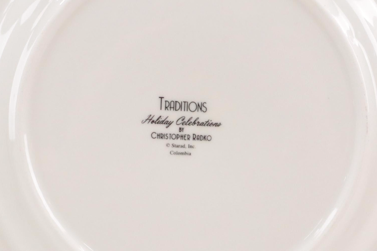 Christopher Radko "Holiday Celebrations" Porcelain Cookie Jar and Tablewares