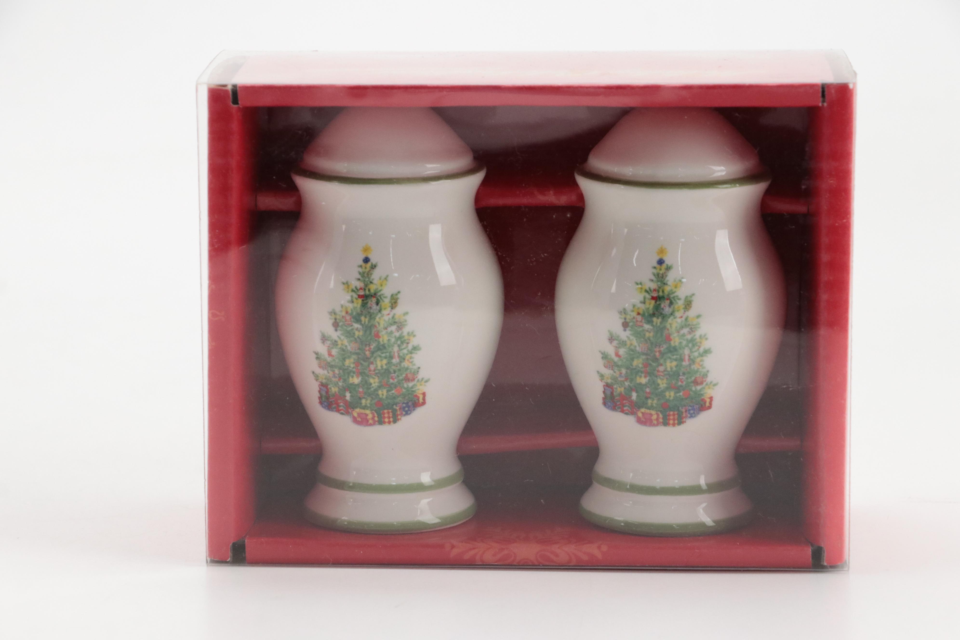 Christopher Radko "Holiday Celebrations" Porcelain Cookie Jar and Tablewares