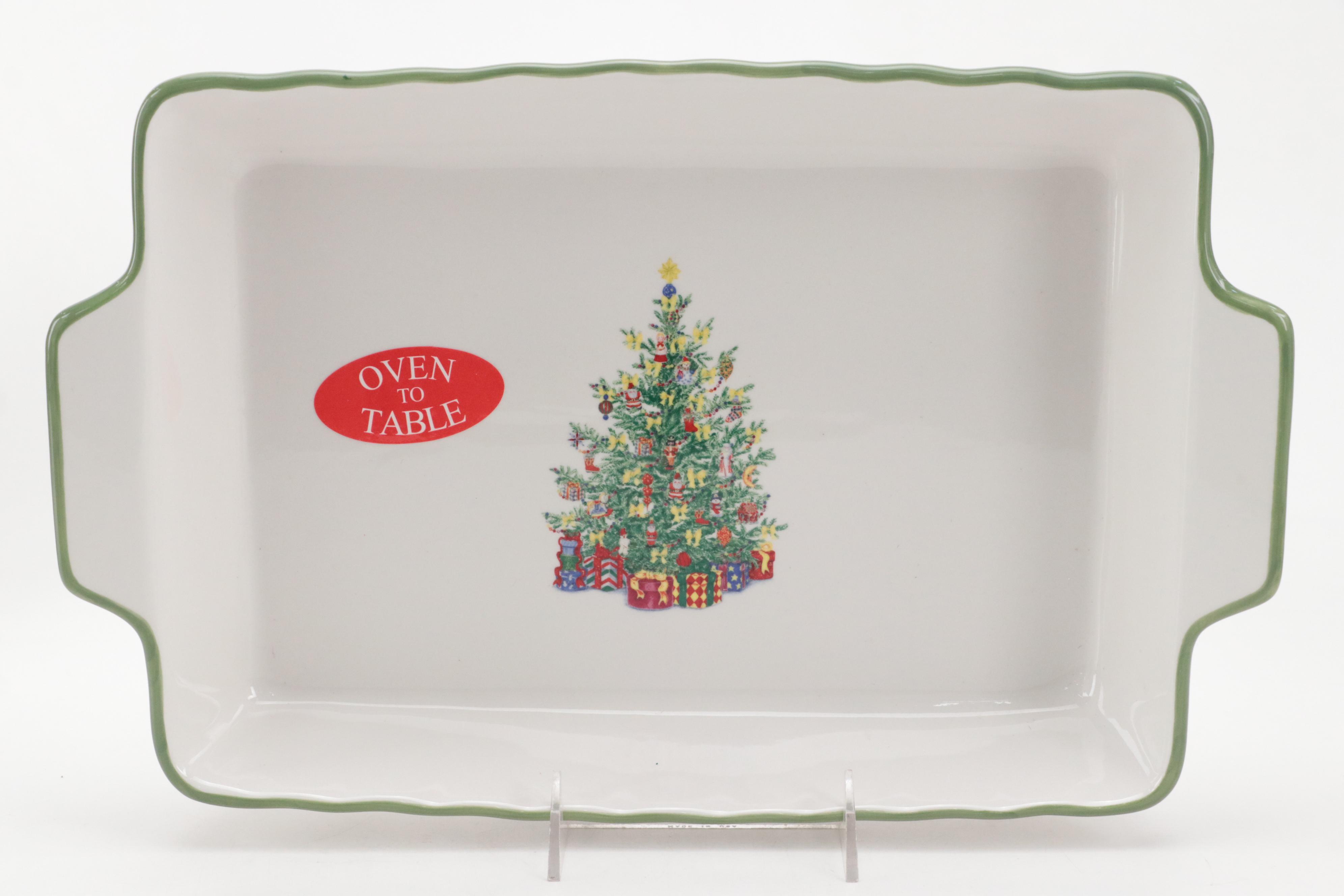 Christopher Radko "Holiday Celebrations" Porcelain Cookie Jar and Tablewares