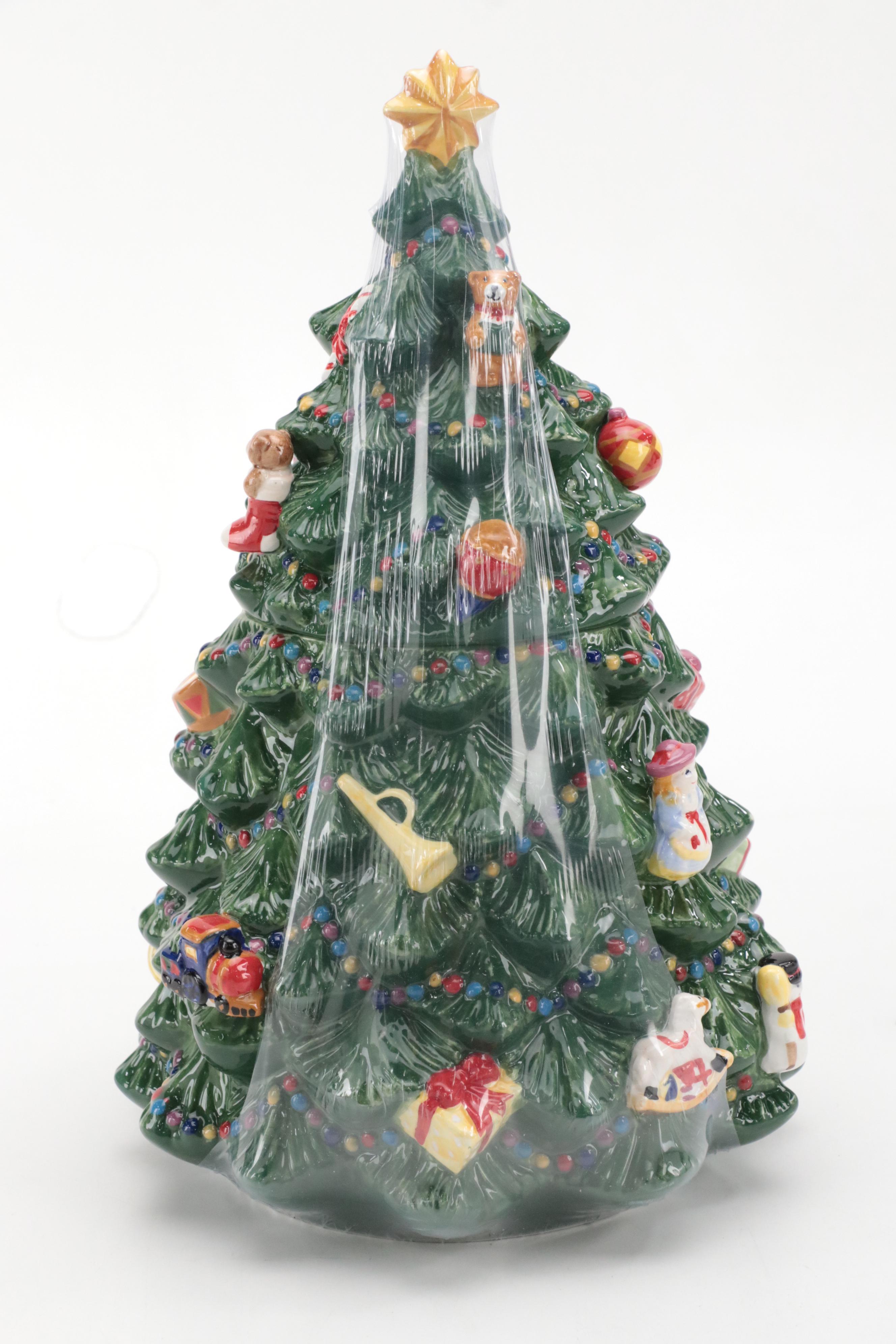 Christopher Radko "Holiday Celebrations" Porcelain Cookie Jar and Tablewares