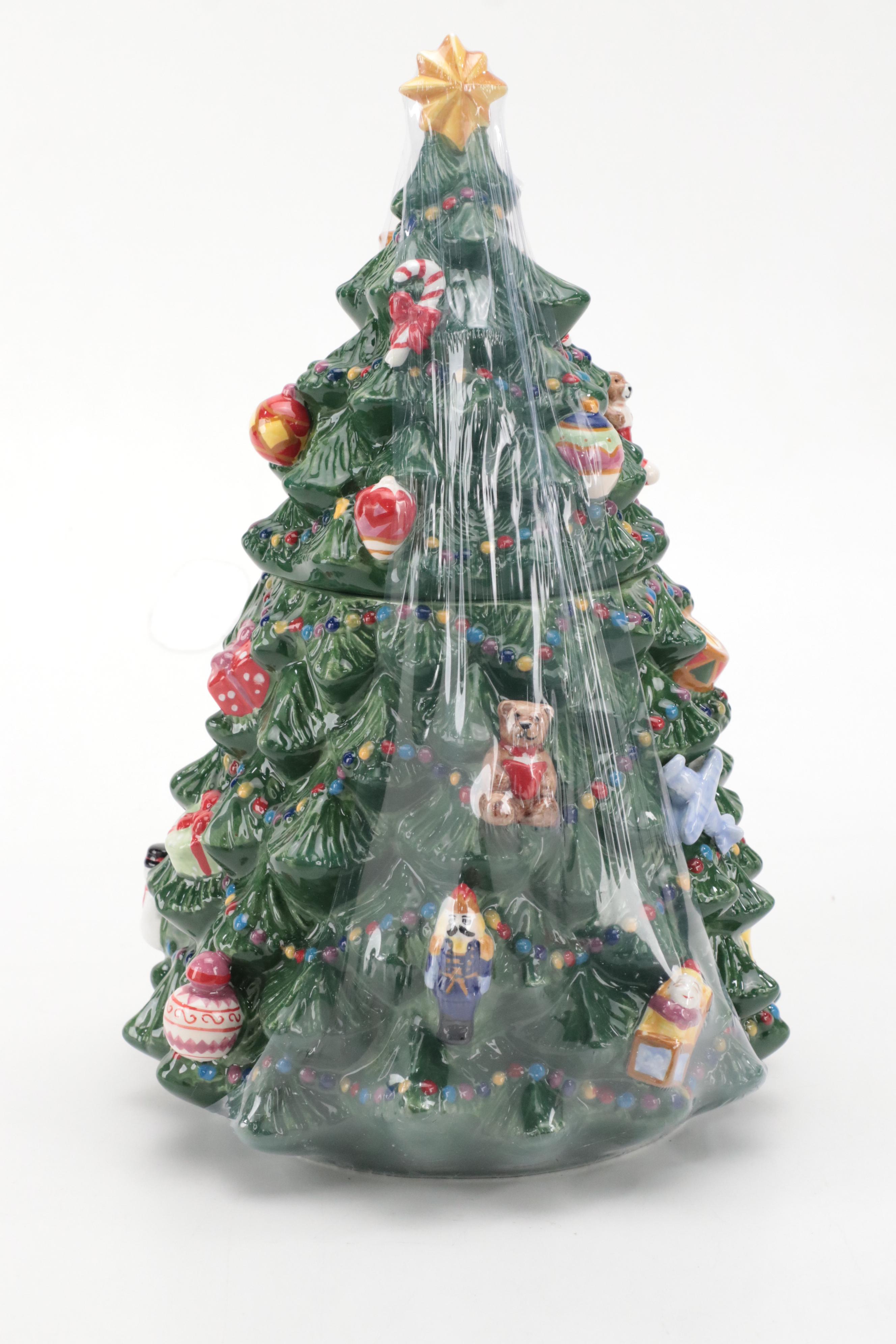 Christopher Radko "Holiday Celebrations" Porcelain Cookie Jar and Tablewares