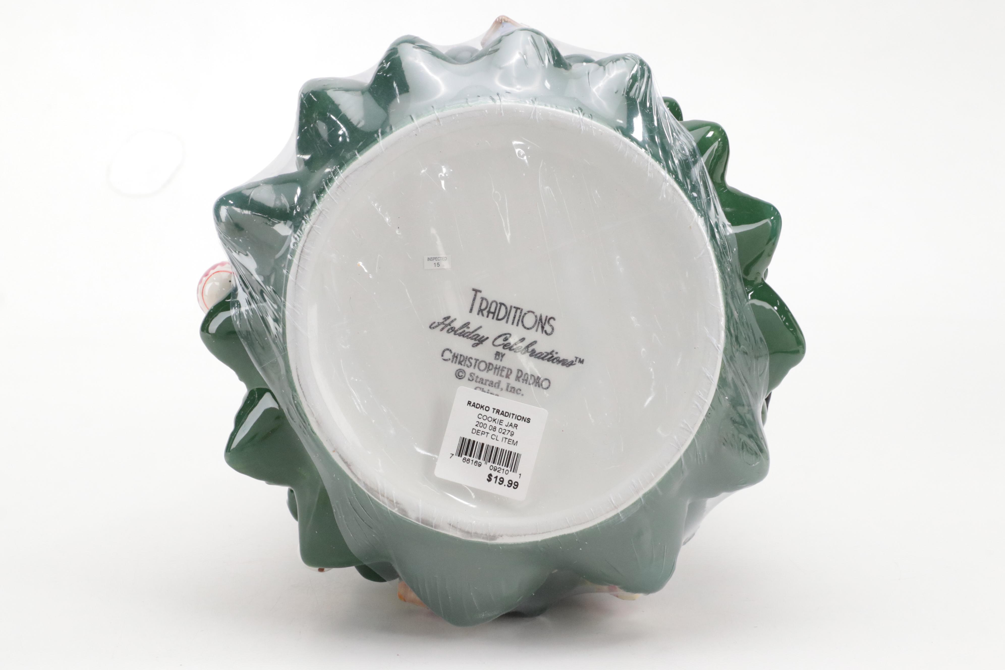 Christopher Radko "Holiday Celebrations" Porcelain Cookie Jar and Tablewares