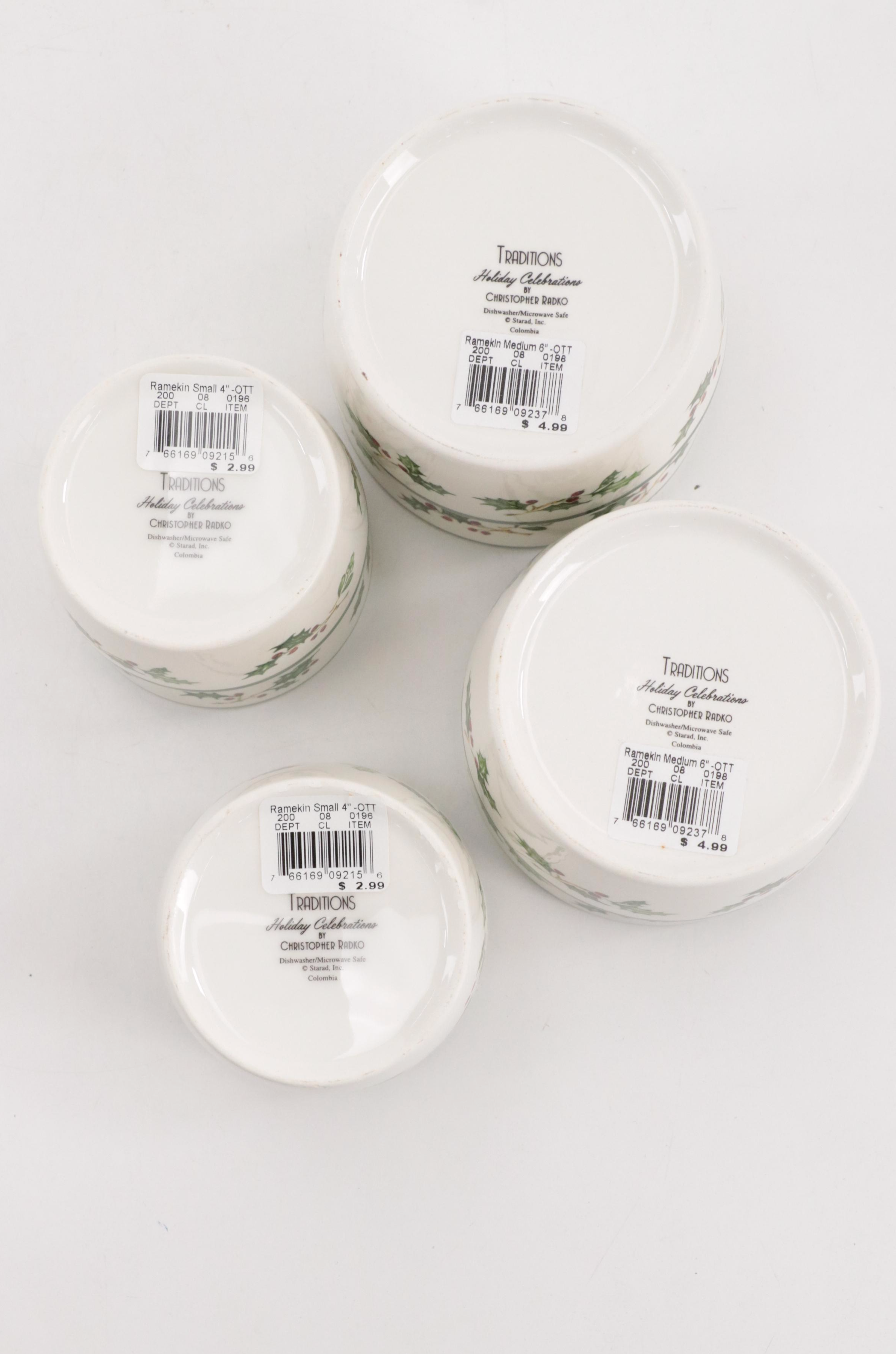 Christopher Radko "Holiday Celebrations" Porcelain Cookie Jar and Tablewares