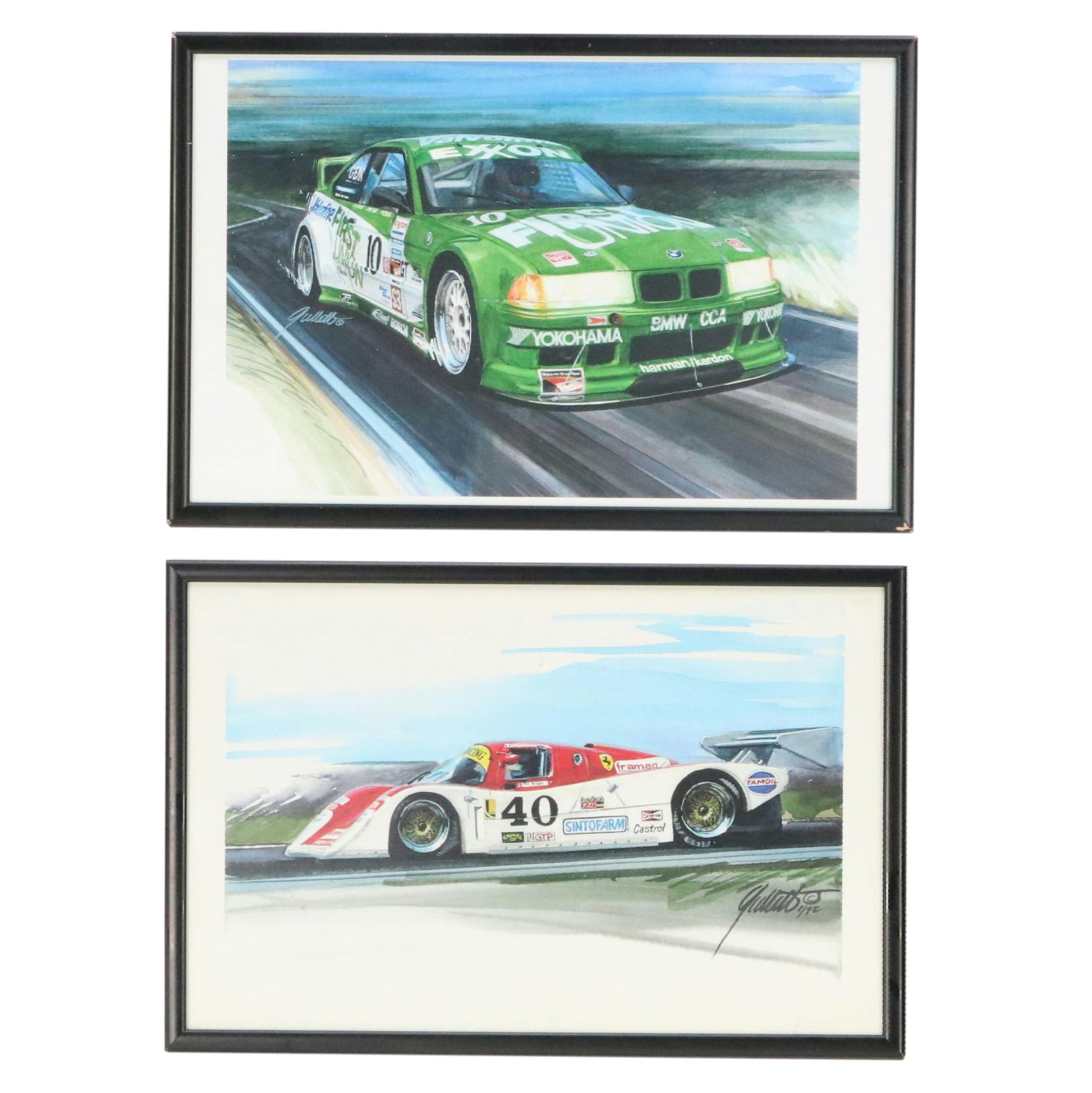 Ed Gullet Digital Prints of Ferrari GTP and BMW GT Race Cars