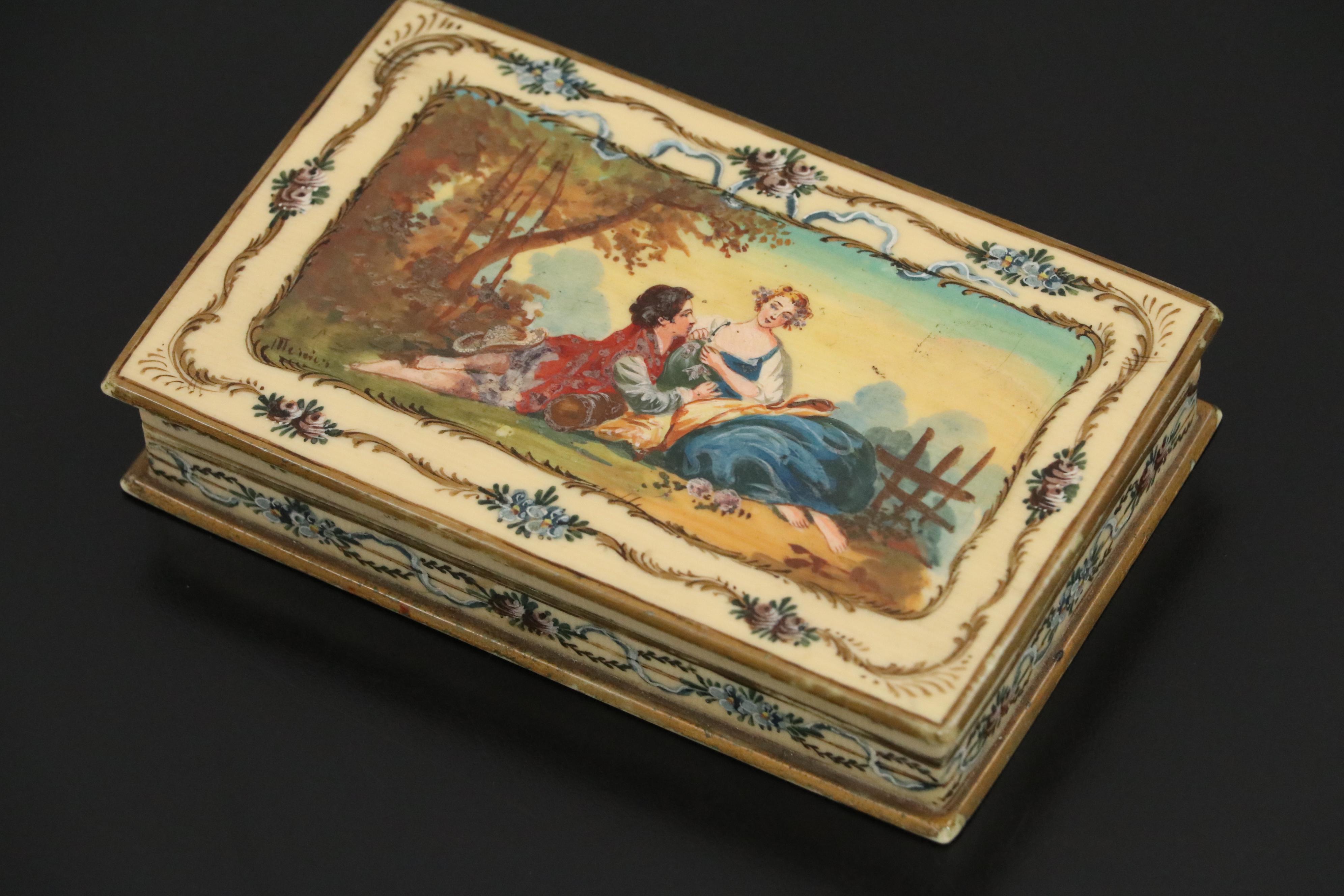 French 800 Silver and Metal Sewing Supplies in Celluloid Box with Other Scissors