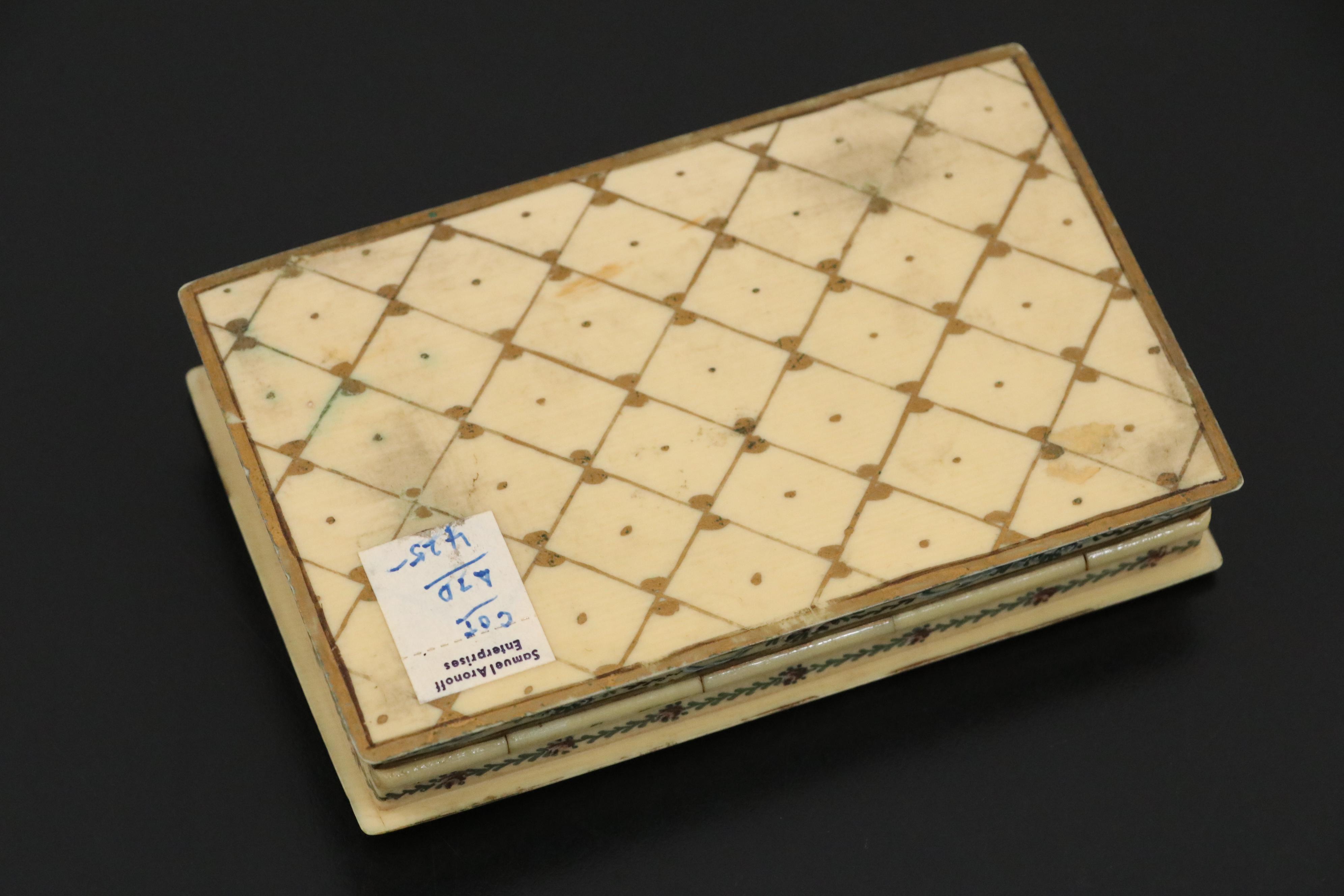 French 800 Silver and Metal Sewing Supplies in Celluloid Box with Other Scissors