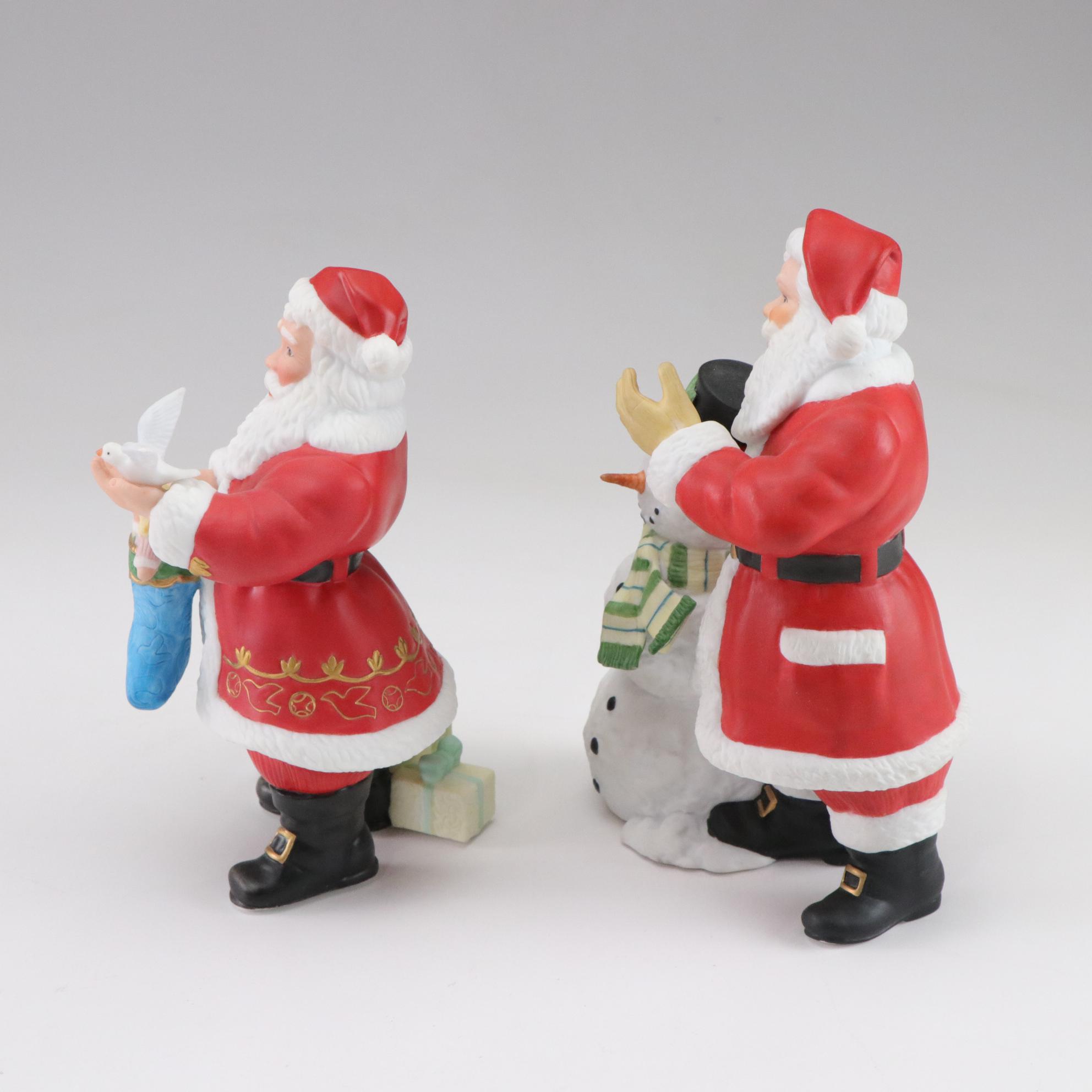 Lenox Porcelain Santa and Elf Figurines Including "Father Christmas"
