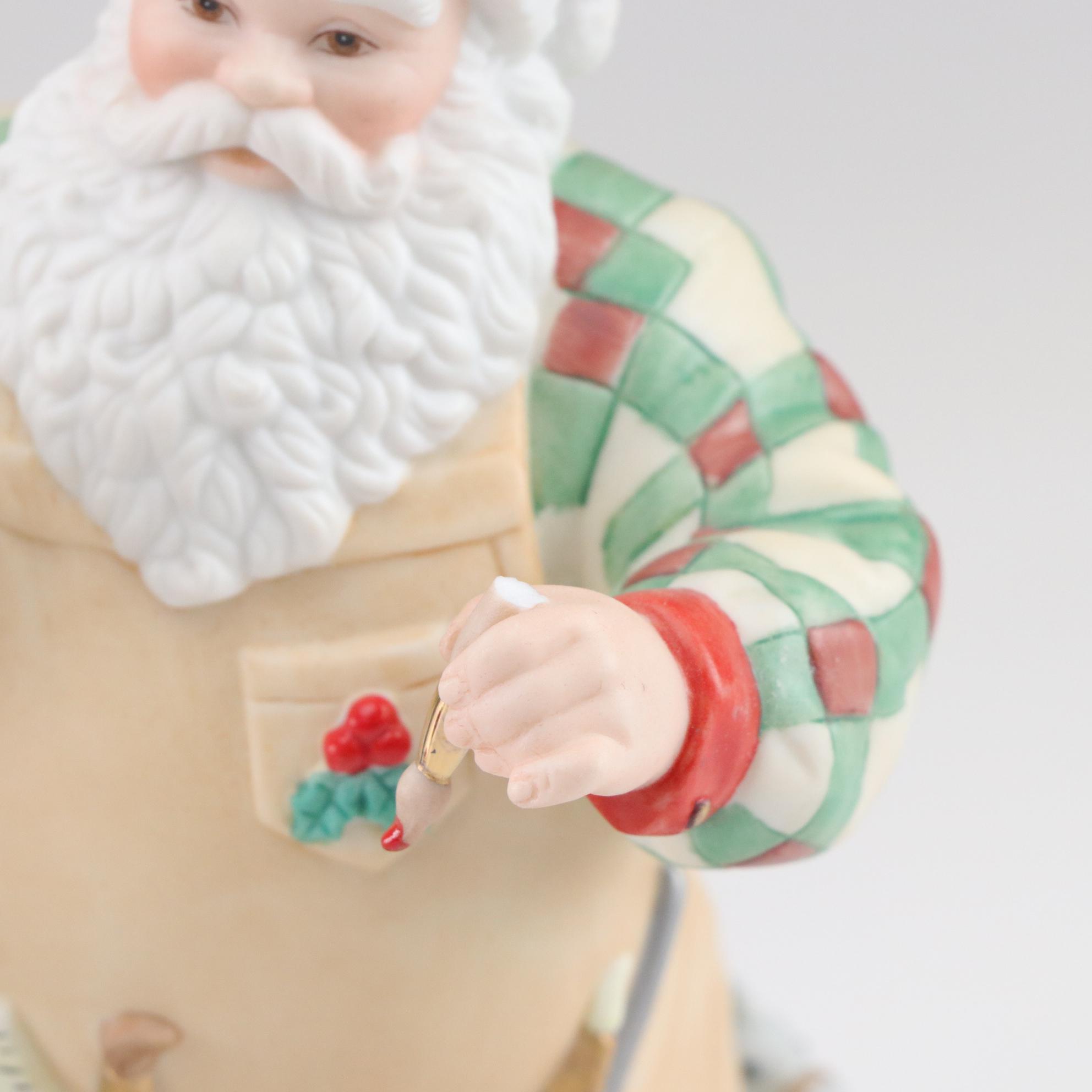 Lenox Porcelain Santa and Elf Figurines Including "Father Christmas"