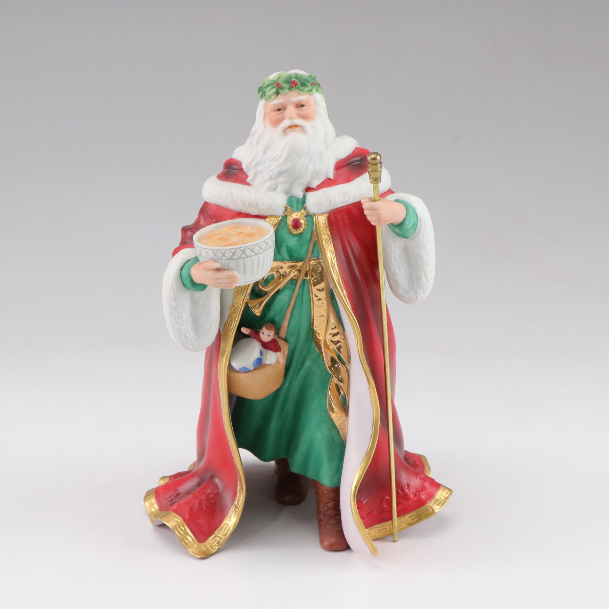 Lenox Porcelain Santa and Elf Figurines Including "Father Christmas"