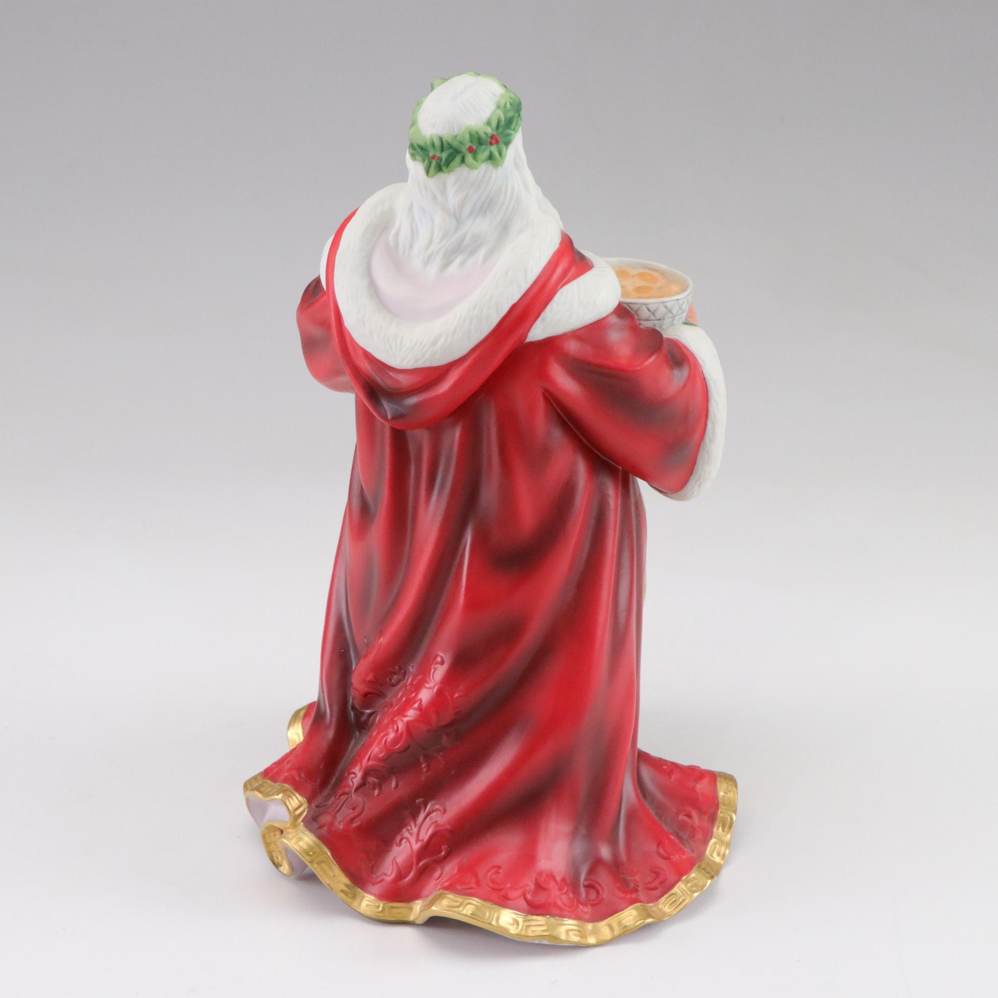 Lenox Porcelain Santa and Elf Figurines Including "Father Christmas"