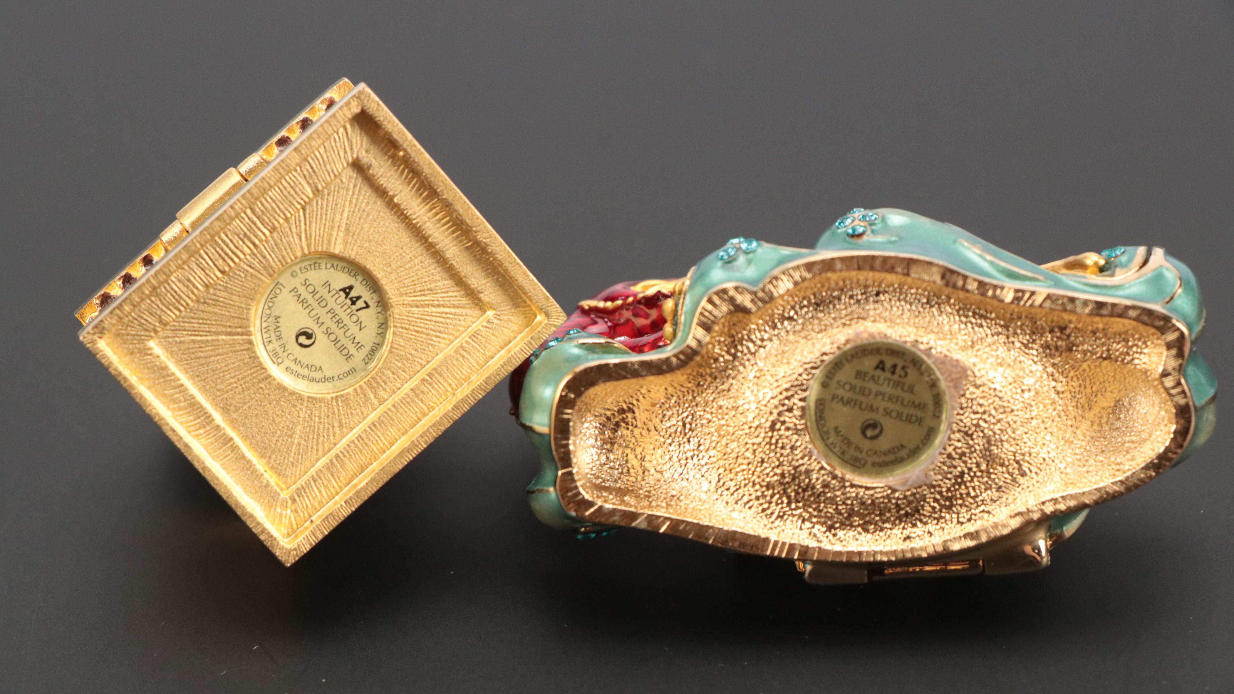 Jay Strongwater for Estée Lauder Solid Perfumes in Ornamental Compacts