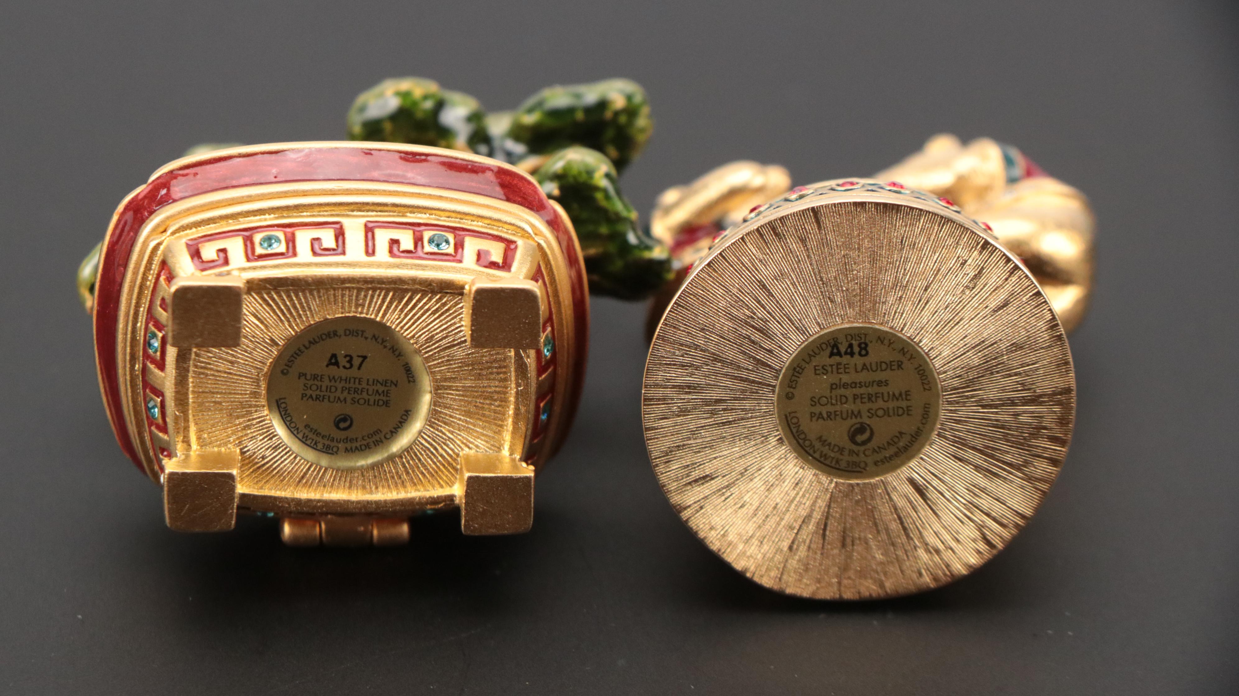 Jay Strongwater for Estée Lauder Solid Perfumes in Ornamental Compacts