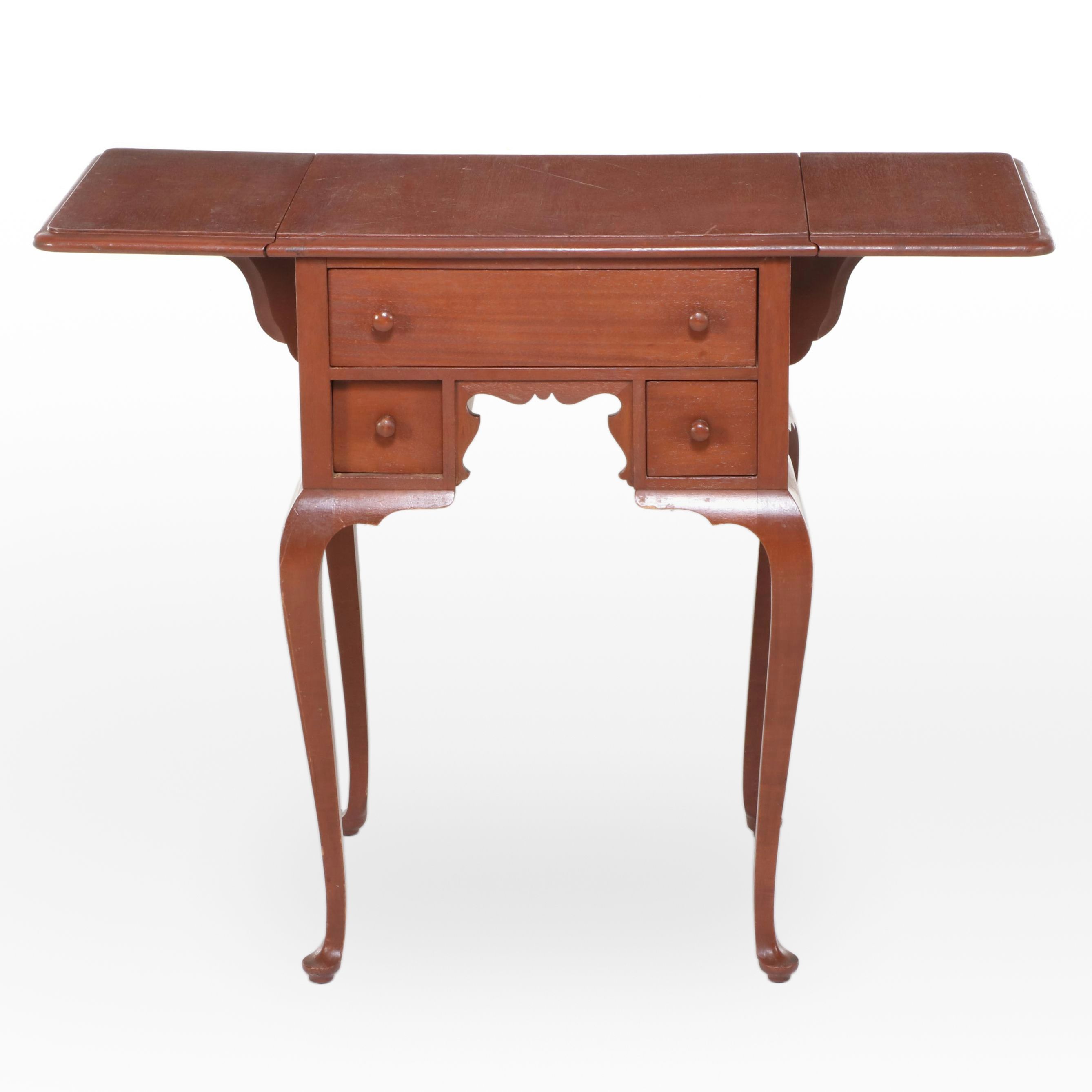 Alms and Doepke Queen Anne Style Cherry Drop Leaf Tea Table, Early 20th Century