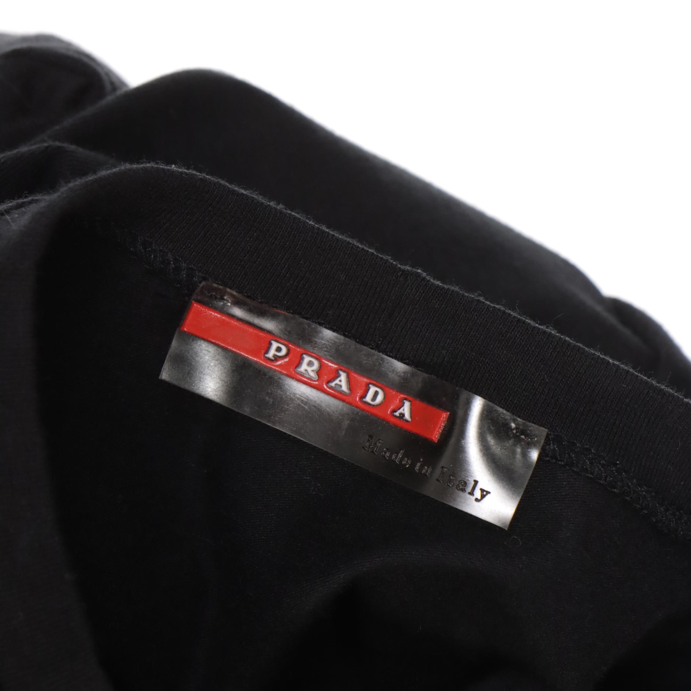 Prada Tank Top with Back Zippered Pocket Accent in Black Cotton and Elastic