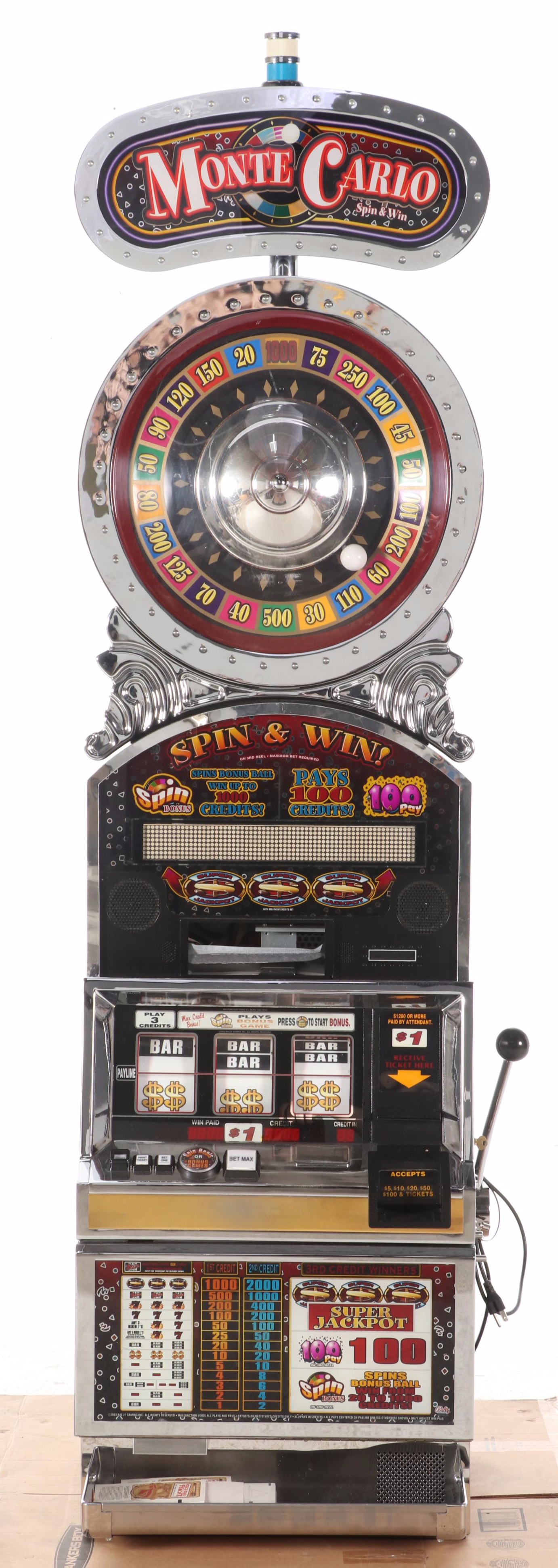 Bally Technologies "Monte Carlo" Spin and Win Slot Machine, 2006