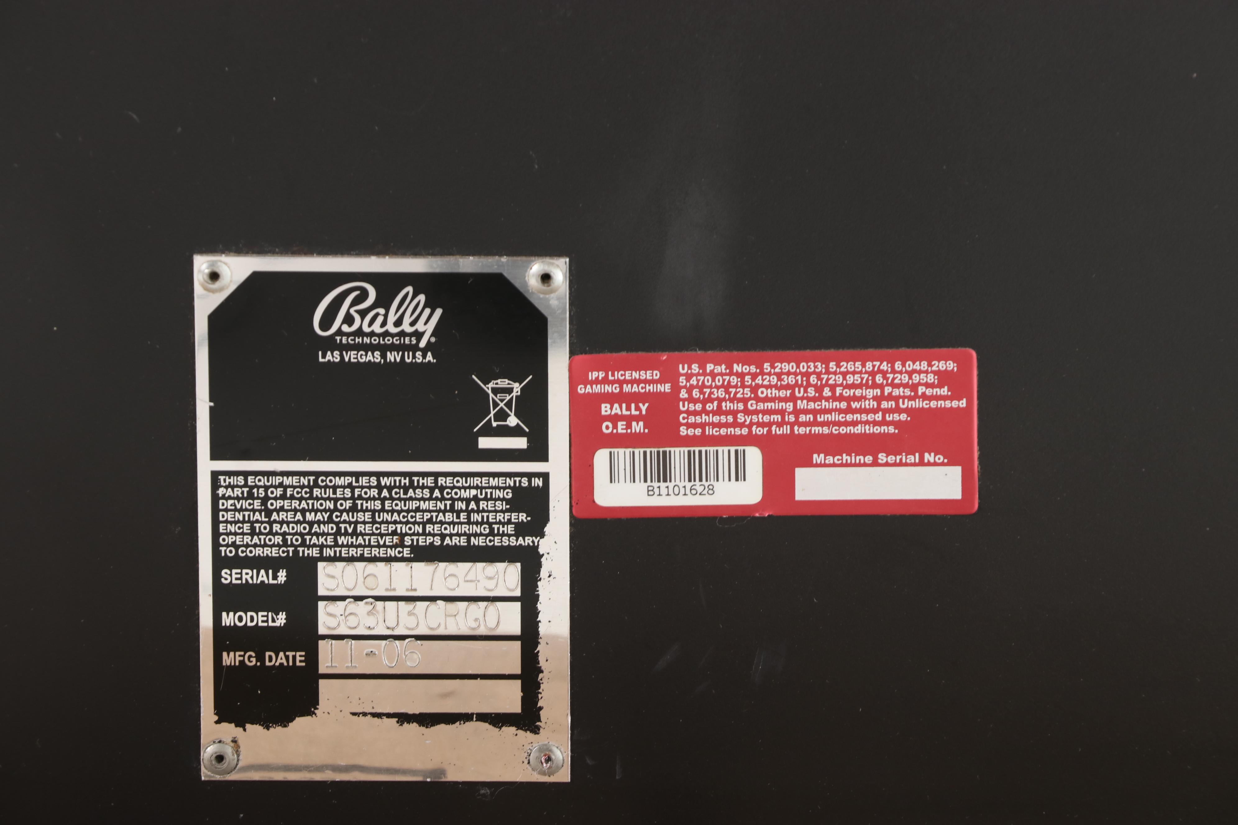 Bally Technologies "Monte Carlo" Spin and Win Slot Machine, 2006