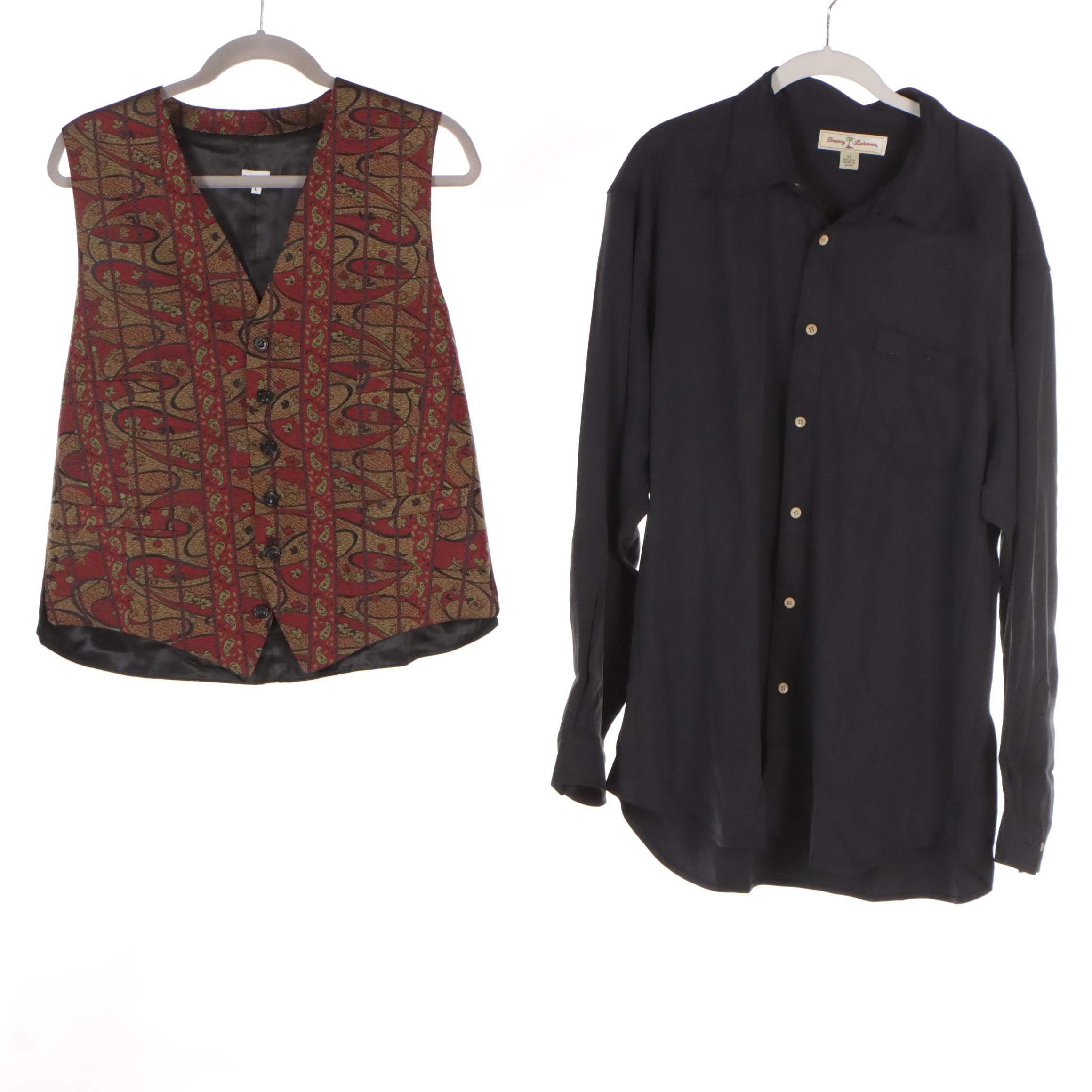 Men's Tommy Bahama and Neiman Marcus Silk Button-Up Shirts with Paul Smith Vest