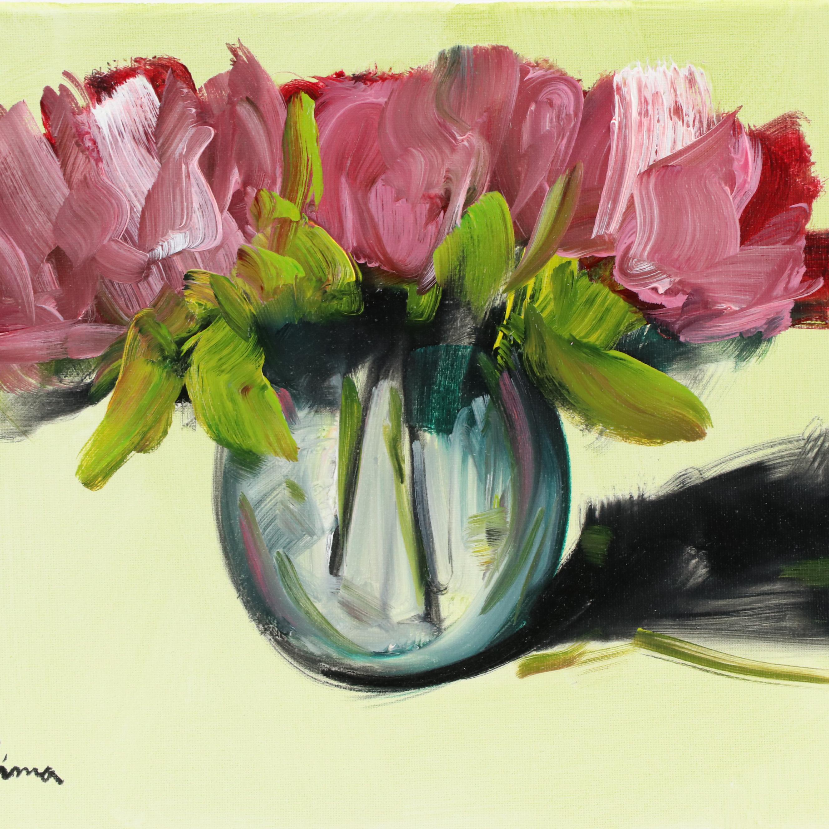 José M. Lima Floral Still Life Oil Painting