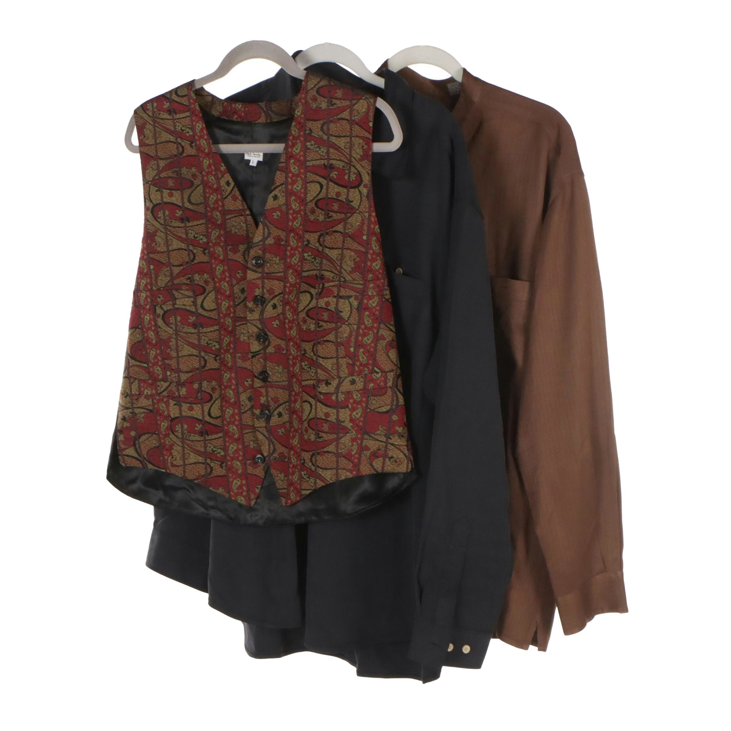 Men's Tommy Bahama and Neiman Marcus Silk Button-Up Shirts with Paul Smith Vest