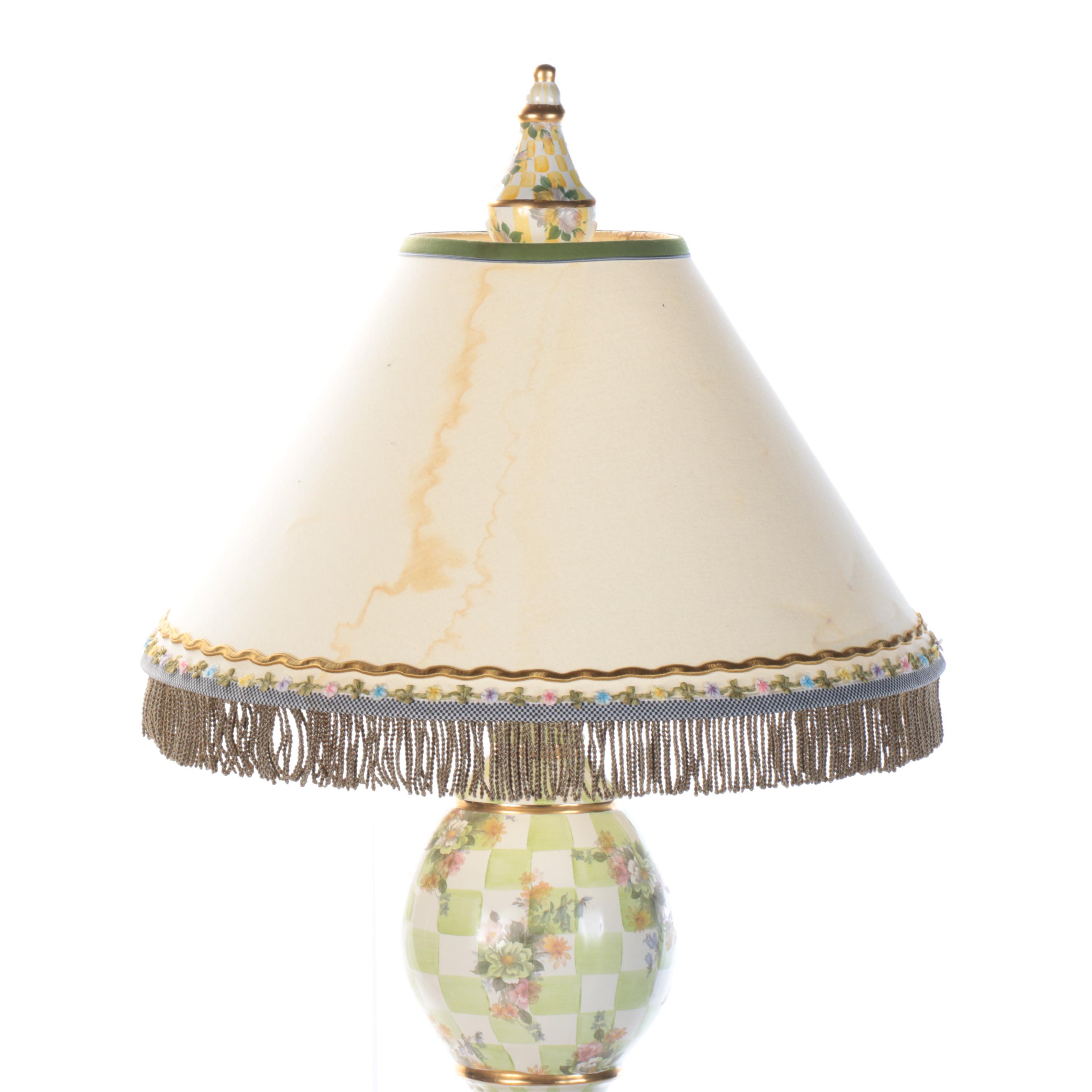MacKenzie-Childs "Honeymoon Morning" Hand-Painted Floor Lamp with Custom Shade