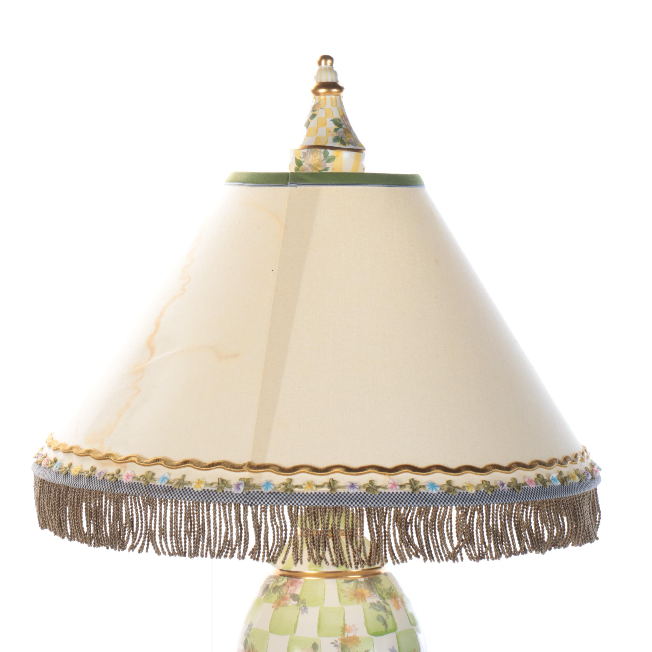 MacKenzie-Childs "Honeymoon Morning" Hand-Painted Floor Lamp with Custom Shade