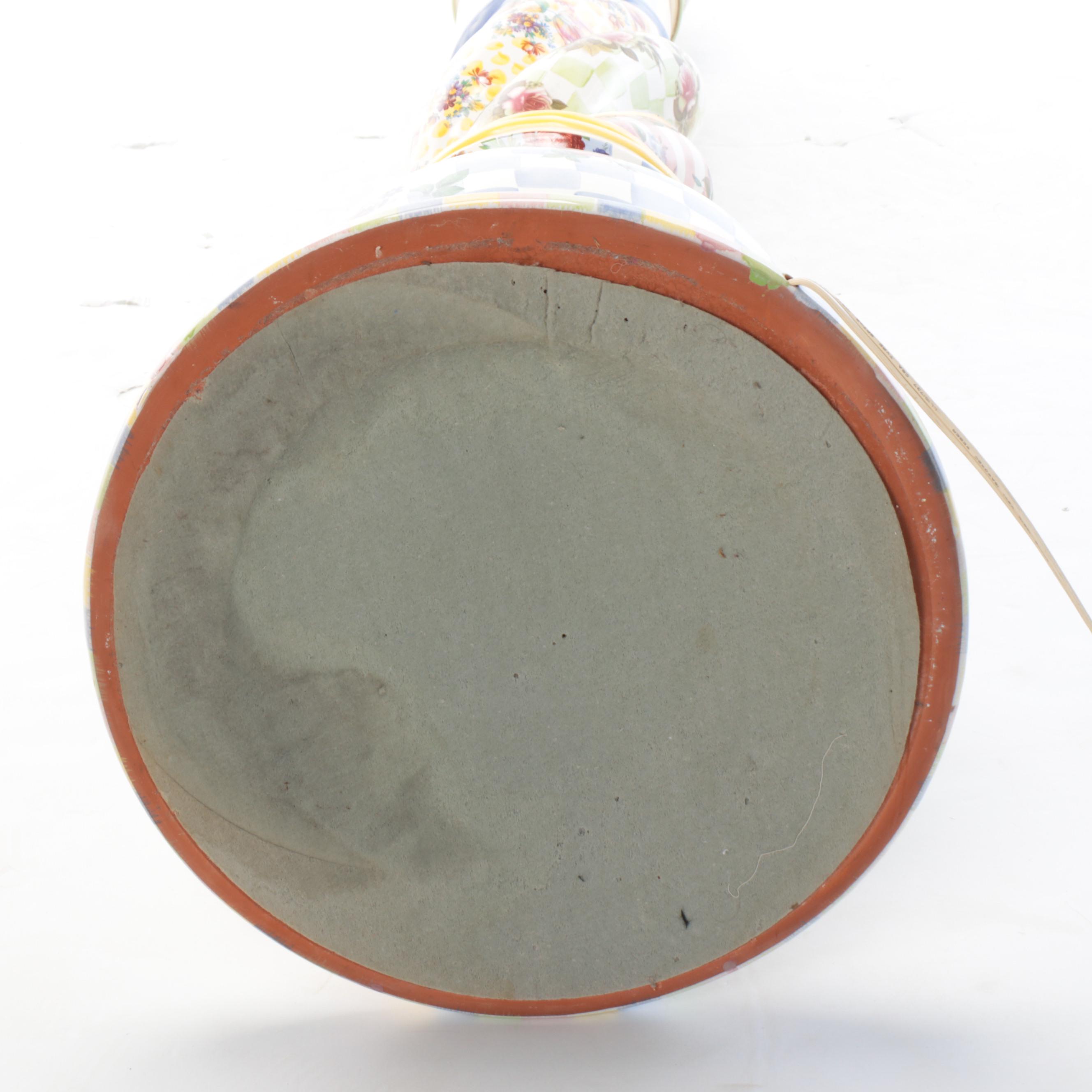 MacKenzie-Childs "Honeymoon Morning" Hand-Painted Floor Lamp with Custom Shade