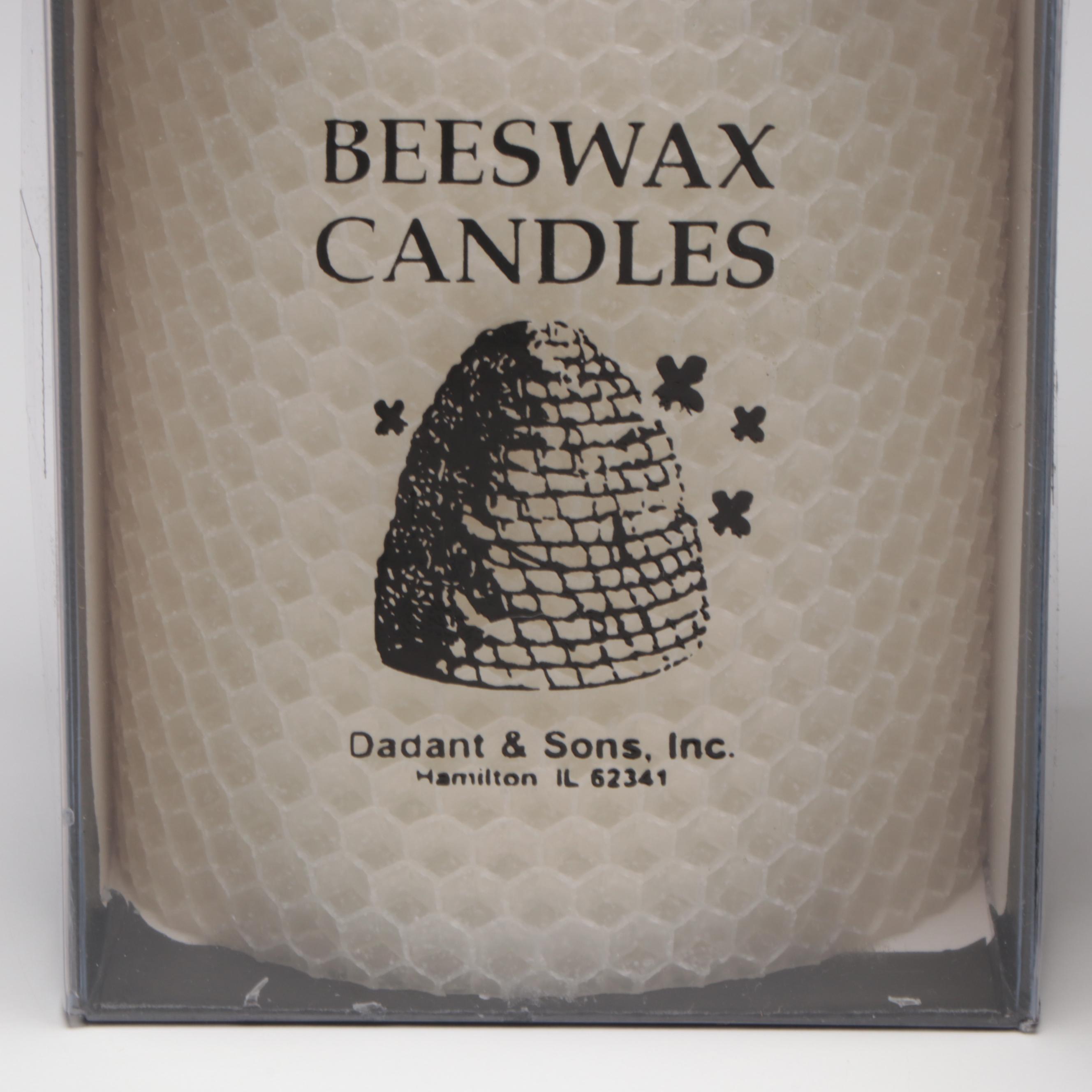 Lidded Glass Pedestal Jar with Candle and Matchbook Collection