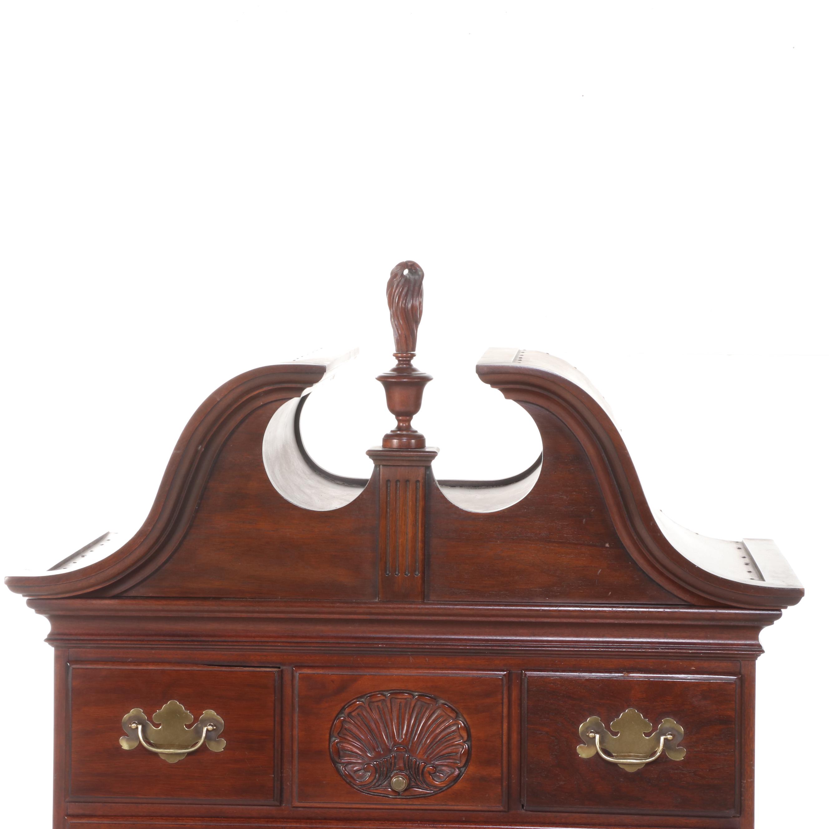 Virginia Galleries by Henkel-Harris Mahogany Highboy, Mid to Late 20th Century